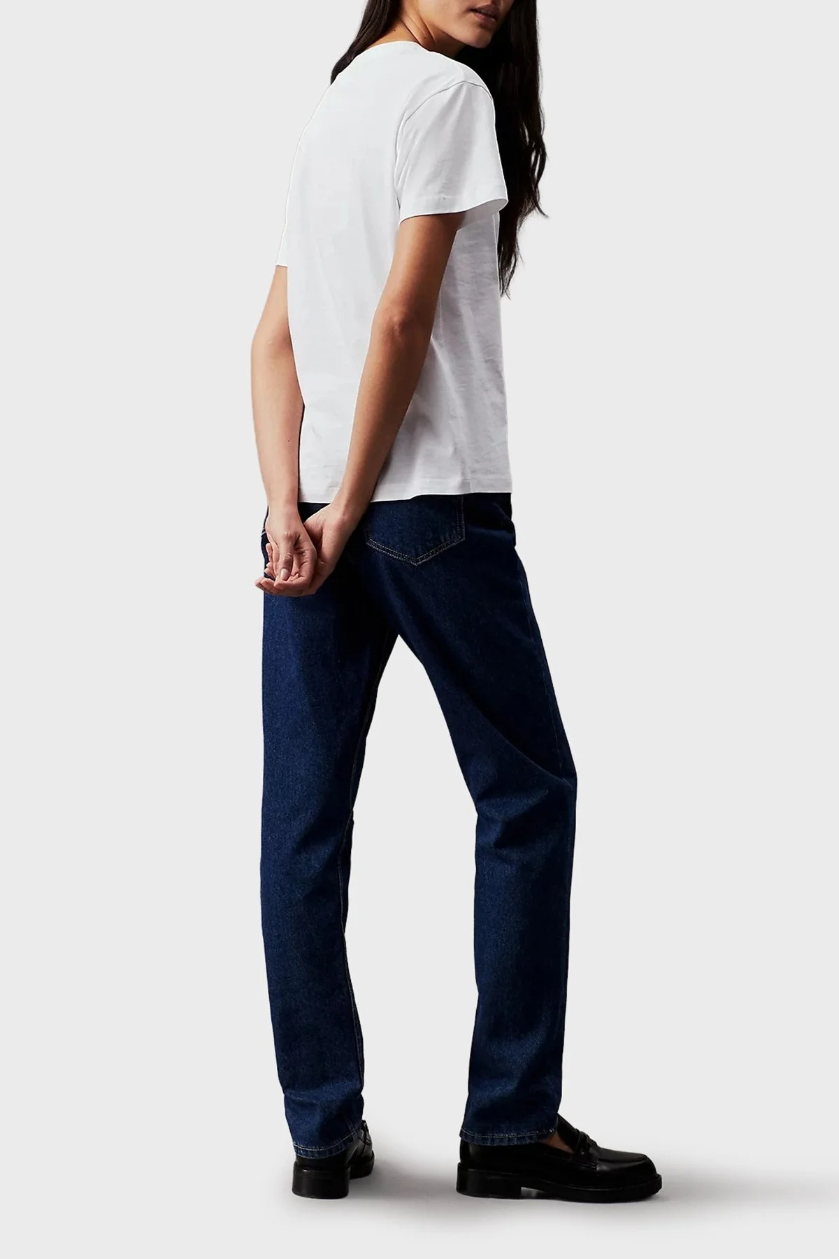 Calvin Klein % 100 Pamuk Regular Fit Bisiklet Yaka K20K205448YAF Bayan T Shirt K20K205448 YAF BEYAZ - 7