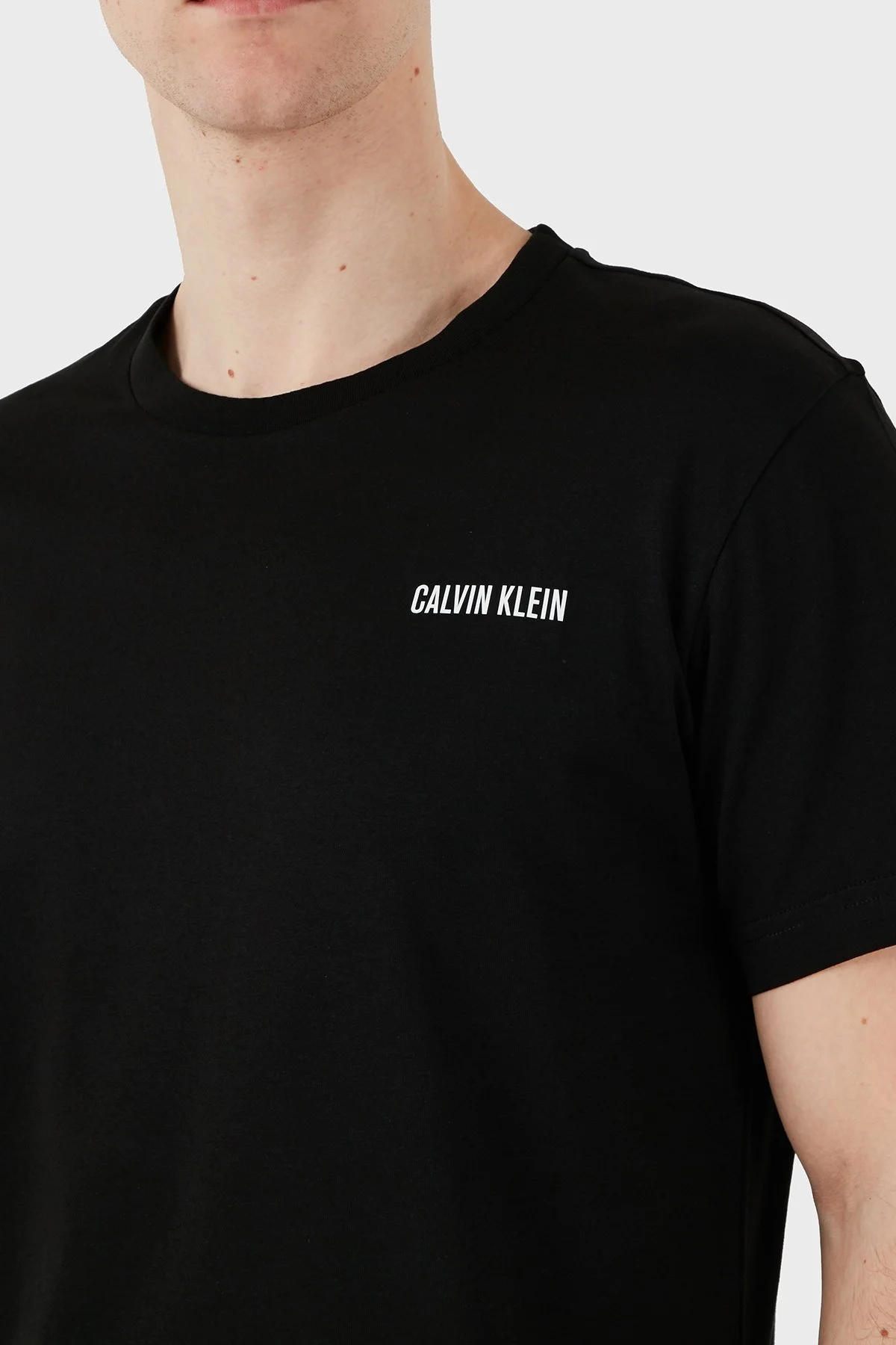 Calvin Klein % 100 Pamuk Regular Fit Bisiklet Yaka KM0KM01146BEH Erkek T Shirt KM0KM01146 BEH SİYAH - 8