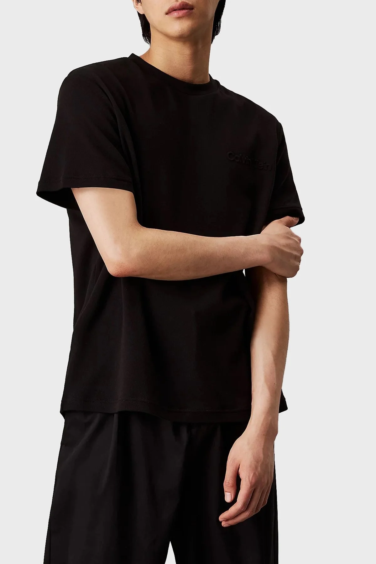 Calvin Klein % 100 Pamuk Regular Fit Bisiklet Yaka Logolu K10K113737BEH Erkek T Shirt K10K113737 BEH SİYAH - 5