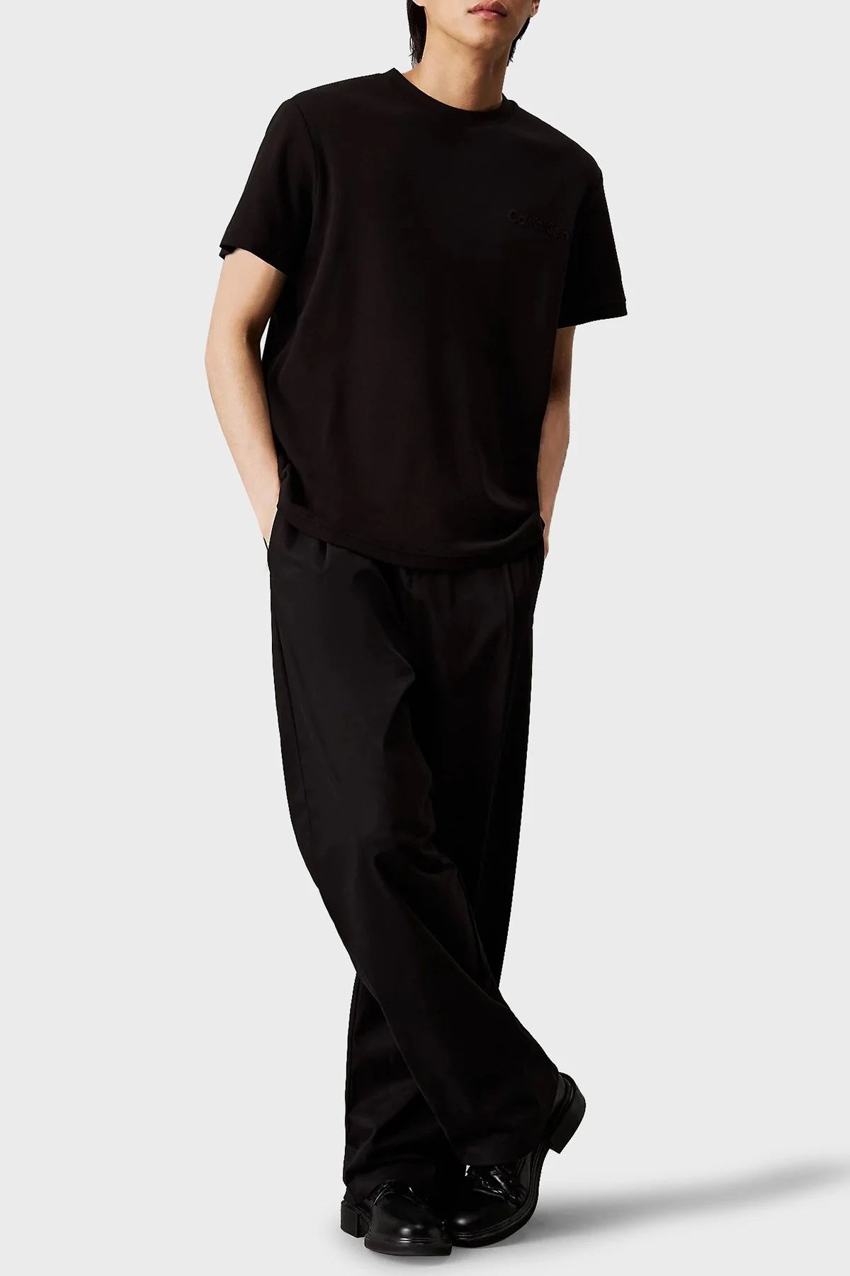 Calvin Klein % 100 Pamuk Regular Fit Bisiklet Yaka Logolu K10K113737BEH Erkek T Shirt K10K113737 BEH SİYAH - 6
