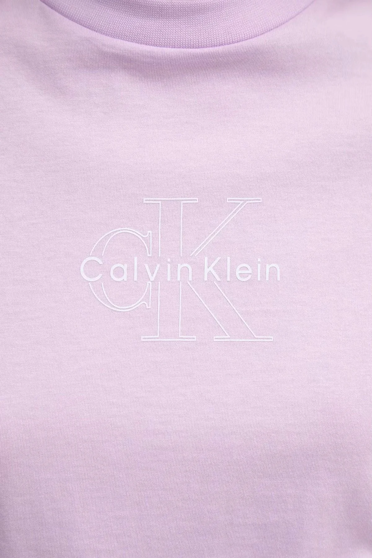 Calvin Klein % 100 Pamuk Regular Fit Bisiklet Yaka Logolu LV047C863GXEF Bayan T Shirt LV047C863G XEF LİLA - 4