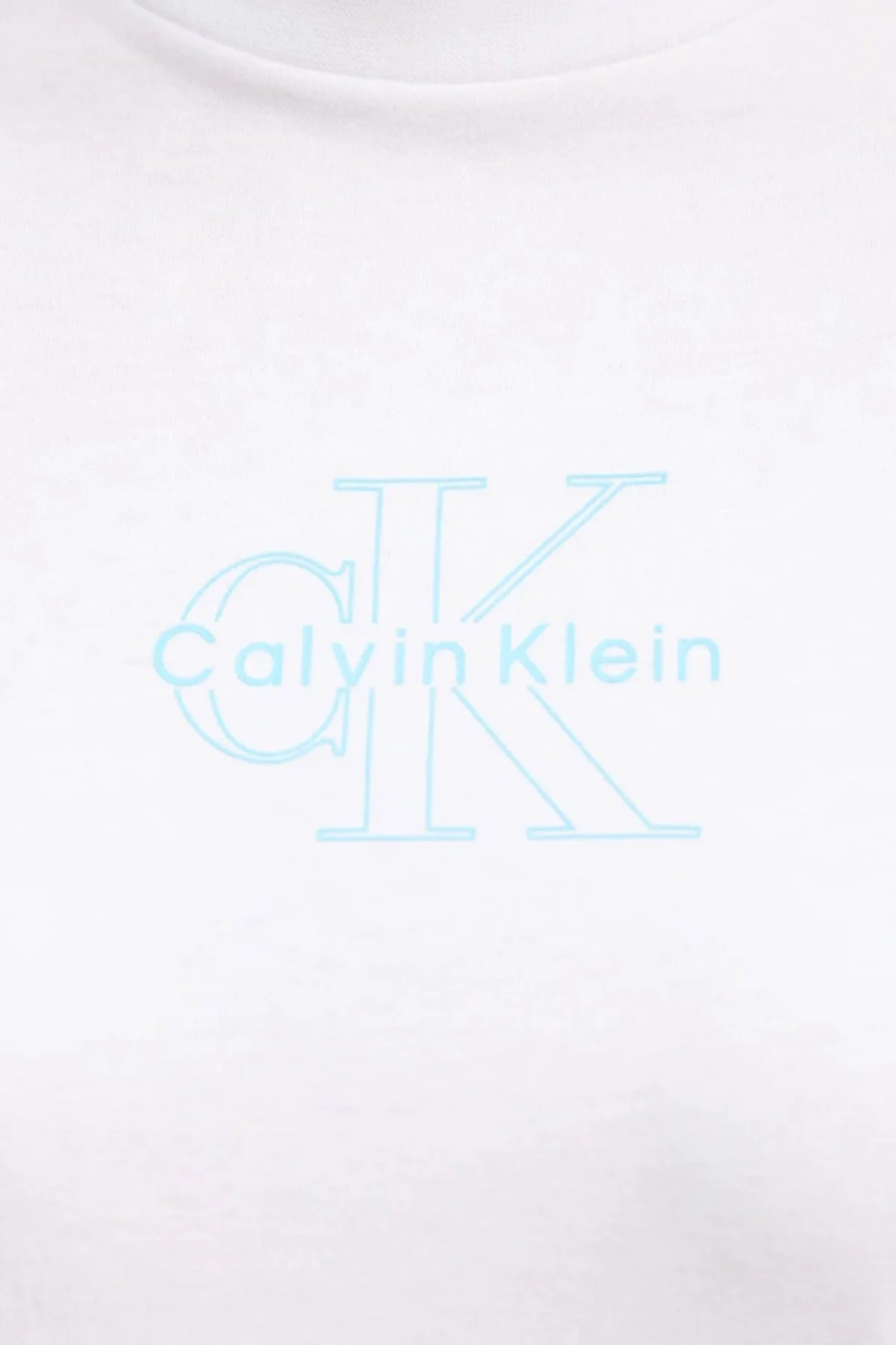 Calvin Klein % 100 Pamuk Regular Fit Bisiklet Yaka Logolu LV047C863GYAA Bayan T Shirt LV047C863G YAA BEYAZ - 3