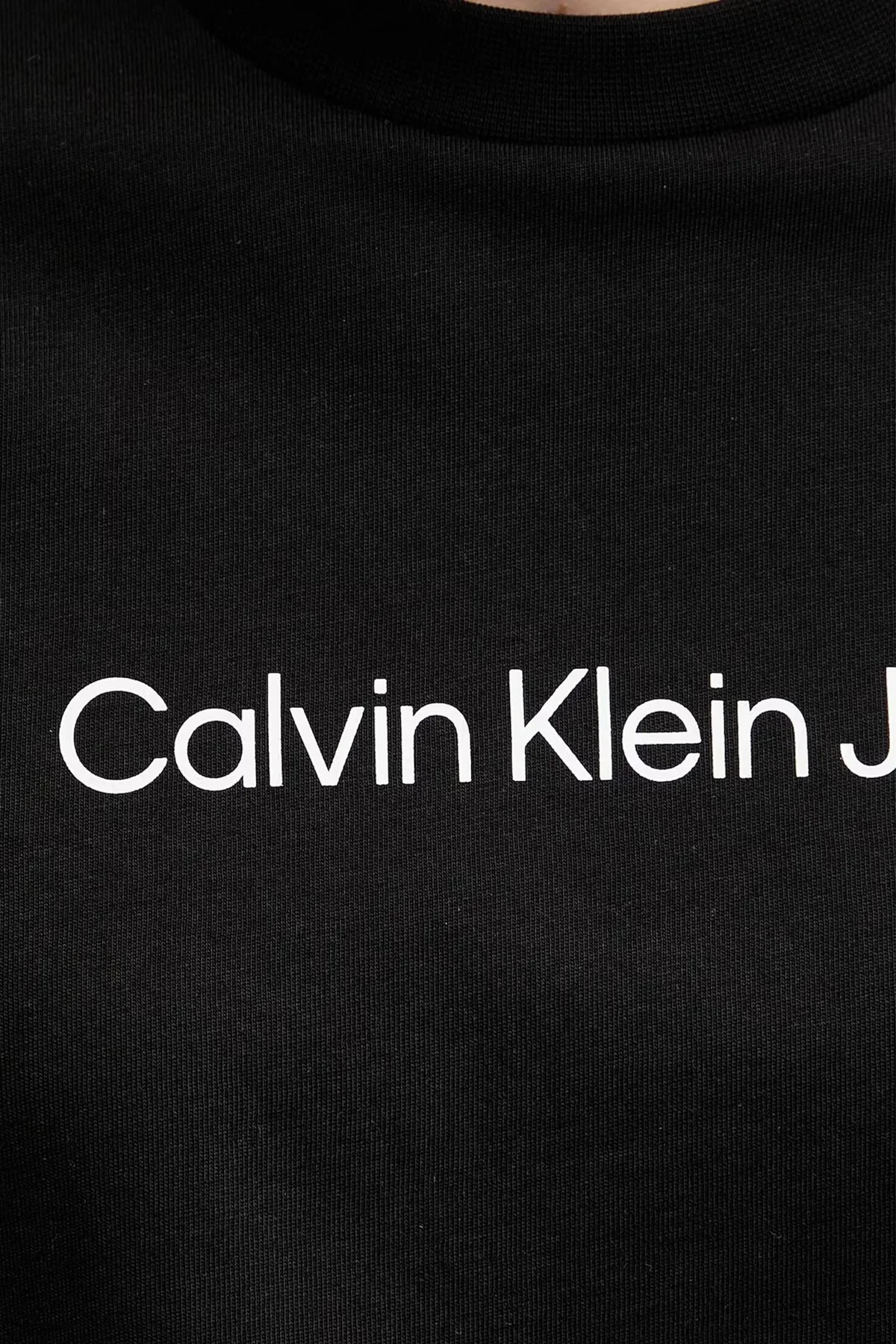 Calvin Klein % 100 Pamuk Regular Fit Bisiklet Yaka Logolu LV047C912GUB1 Bayan T Shirt LV047C912G UB1 SİYAH - 8