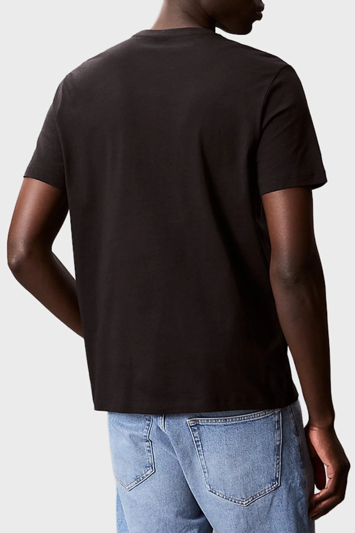 Calvin Klein % 100 Pamuk Regular Fit Bisiklet Yaka Logolu LV04RC852GUB1 Erkek T Shirt LV04RC852G UB1 SİYAH - 3