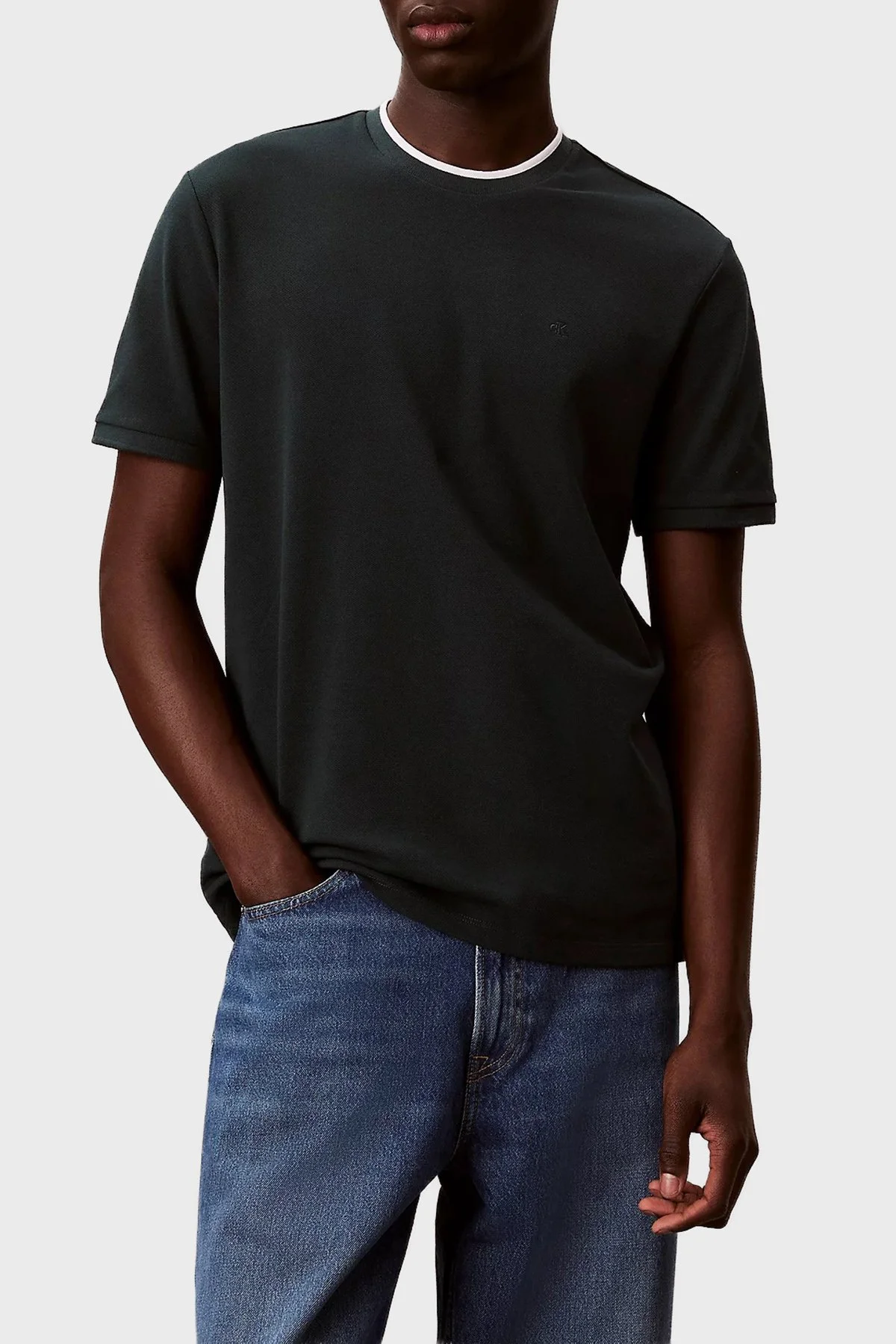 Calvin Klein % 100 Pamuk Regular Fit Bisiklet Yaka LV04LF215GPZM Erkek T Shirt LV04LF215G PZM PETROL - 1