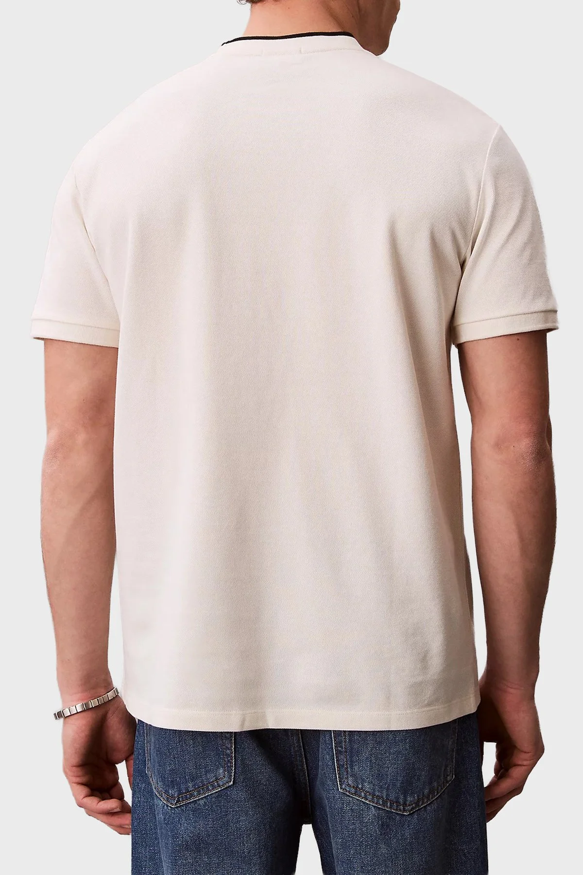 Calvin Klein % 100 Pamuk Regular Fit Bisiklet Yaka LV04LF215GYAS Erkek T Shirt LV04LF215G YAS KREM - 3