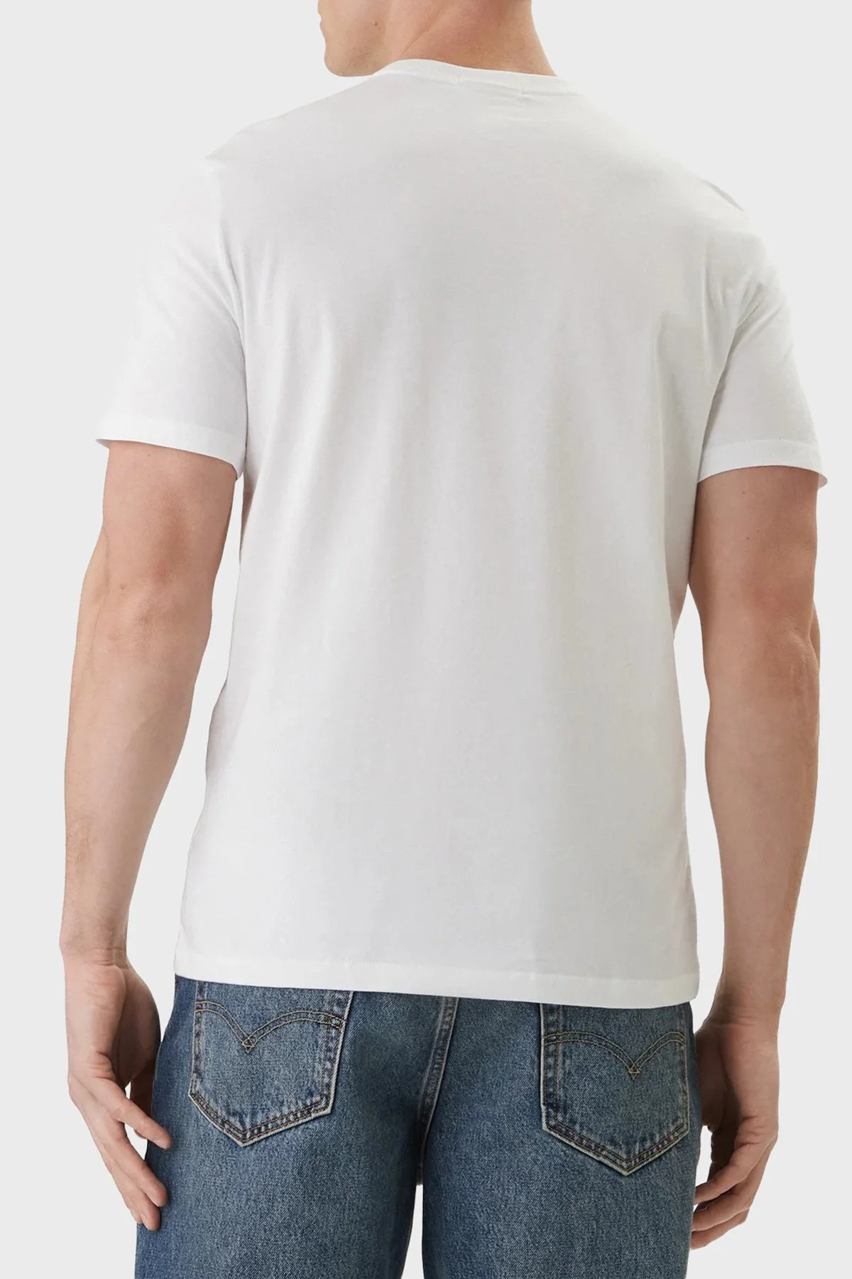 Calvin Klein % 100 Pamuk Regular Fit Bisiklet Yaka LV04RF278GYAF Erkek T Shirt LV04RF278G YAF BEYAZ - 3