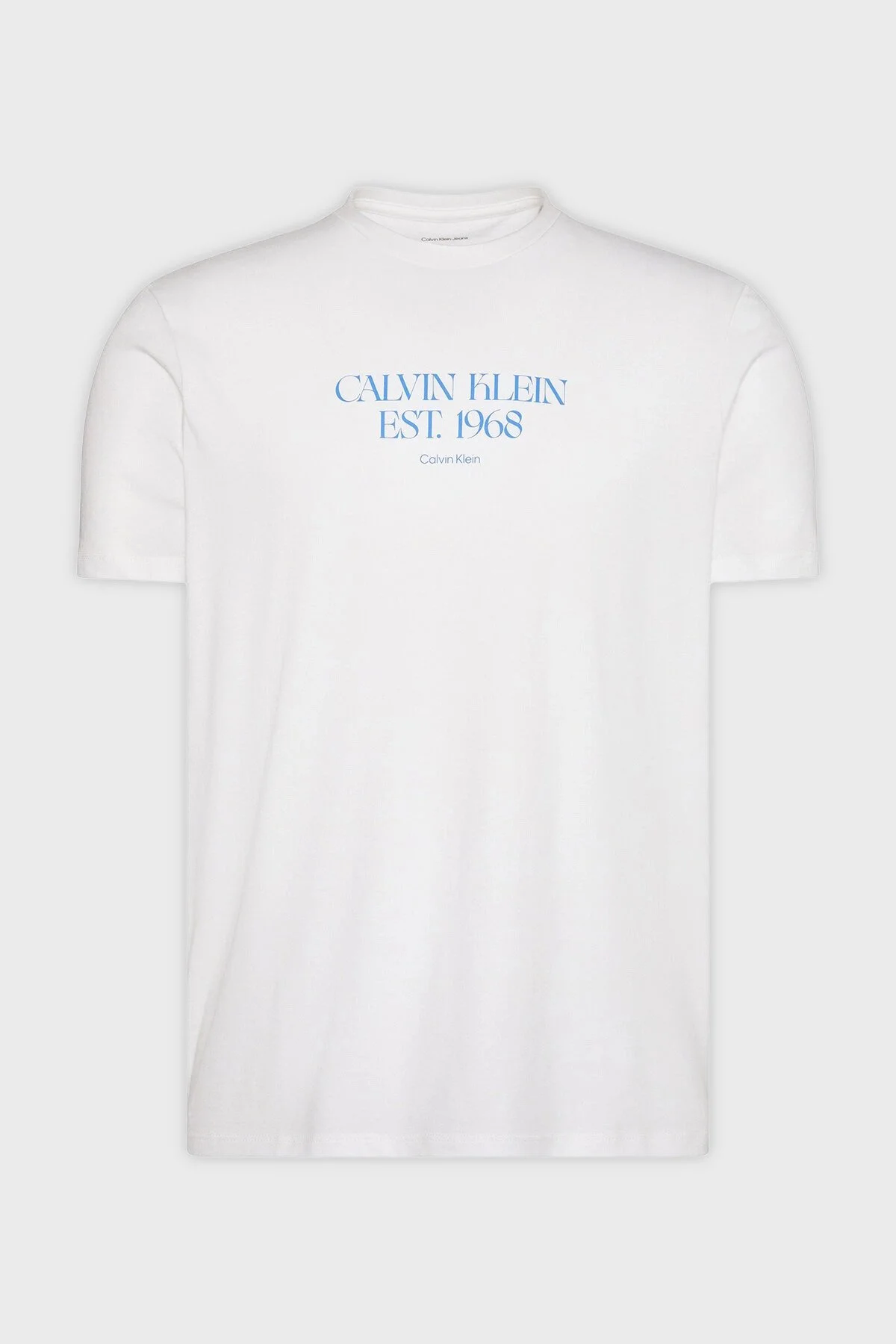 Calvin Klein % 100 Pamuk Regular Fit Bisiklet Yaka LV14RF804GYAF Erkek T Shirt LV14RF804G YAF BEYAZ - 1