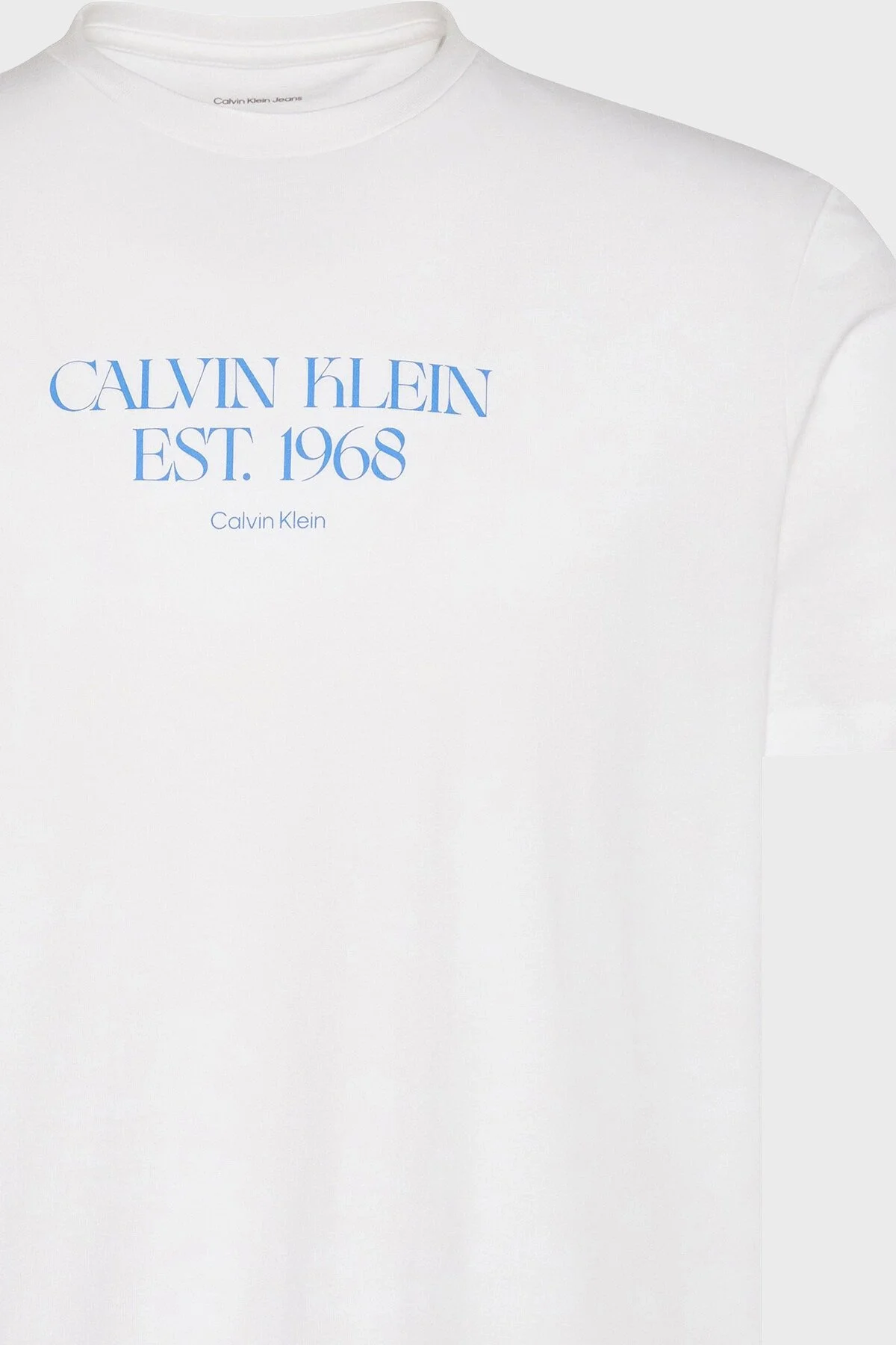 Calvin Klein % 100 Pamuk Regular Fit Bisiklet Yaka LV14RF804GYAF Erkek T Shirt LV14RF804G YAF BEYAZ - 3
