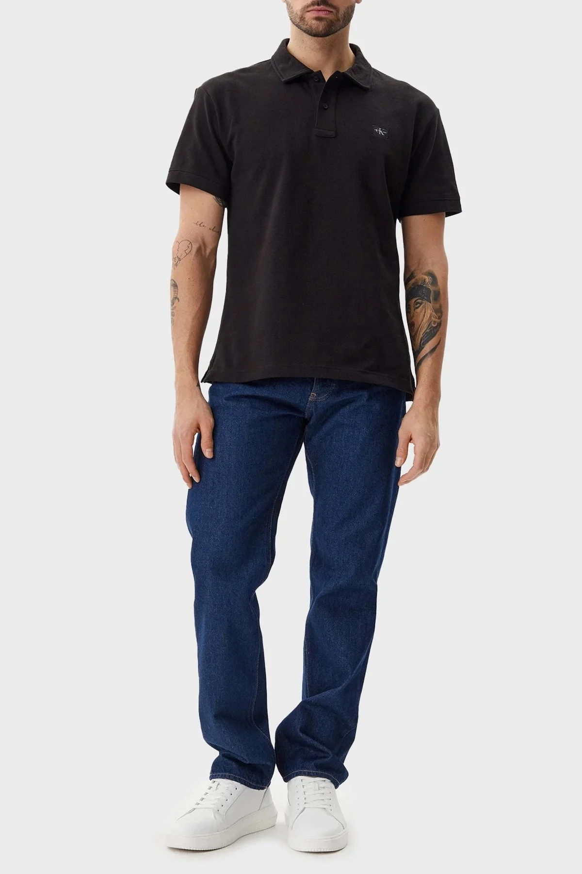 Calvin Klein % 100 Pamuk Regular Fit Düğmeli J30J327040BEH Erkek Polo Yaka T Shirt J30J327040 BEH SİYAH - 7