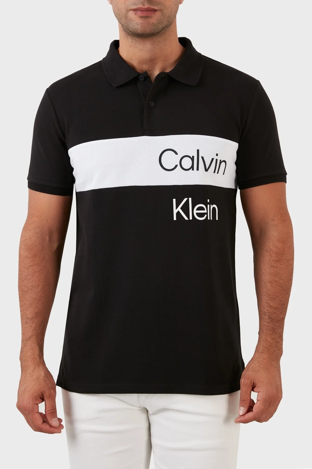 Calvin Klein % 100 Pamuk Regular Fit Erkek Polo T Shirt J30J320887 BEH SİYAH - 1