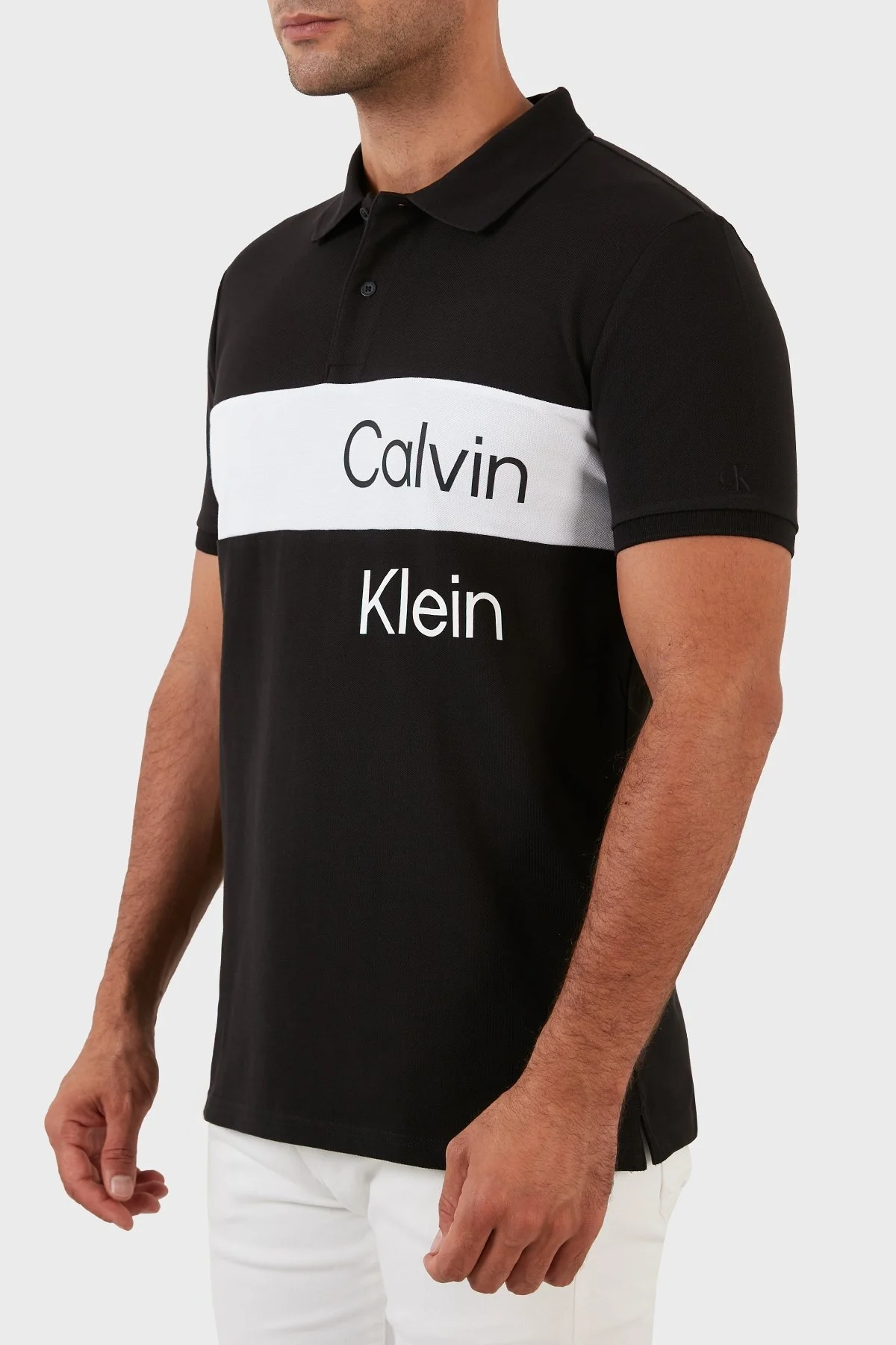 Calvin Klein % 100 Pamuk Regular Fit Erkek Polo T Shirt J30J320887 BEH SİYAH - 2