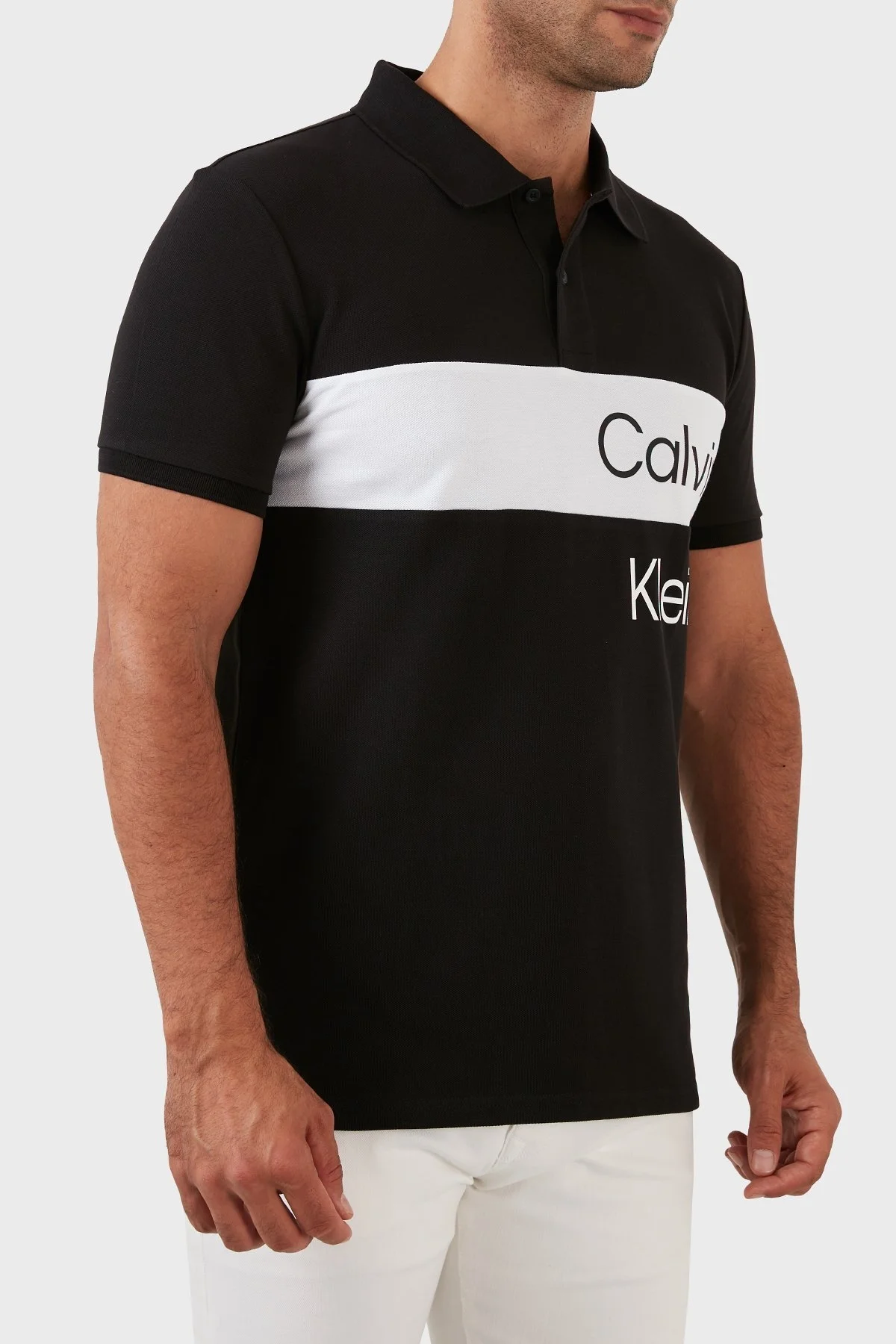 Calvin Klein % 100 Pamuk Regular Fit Erkek Polo T Shirt J30J320887 BEH SİYAH - 3