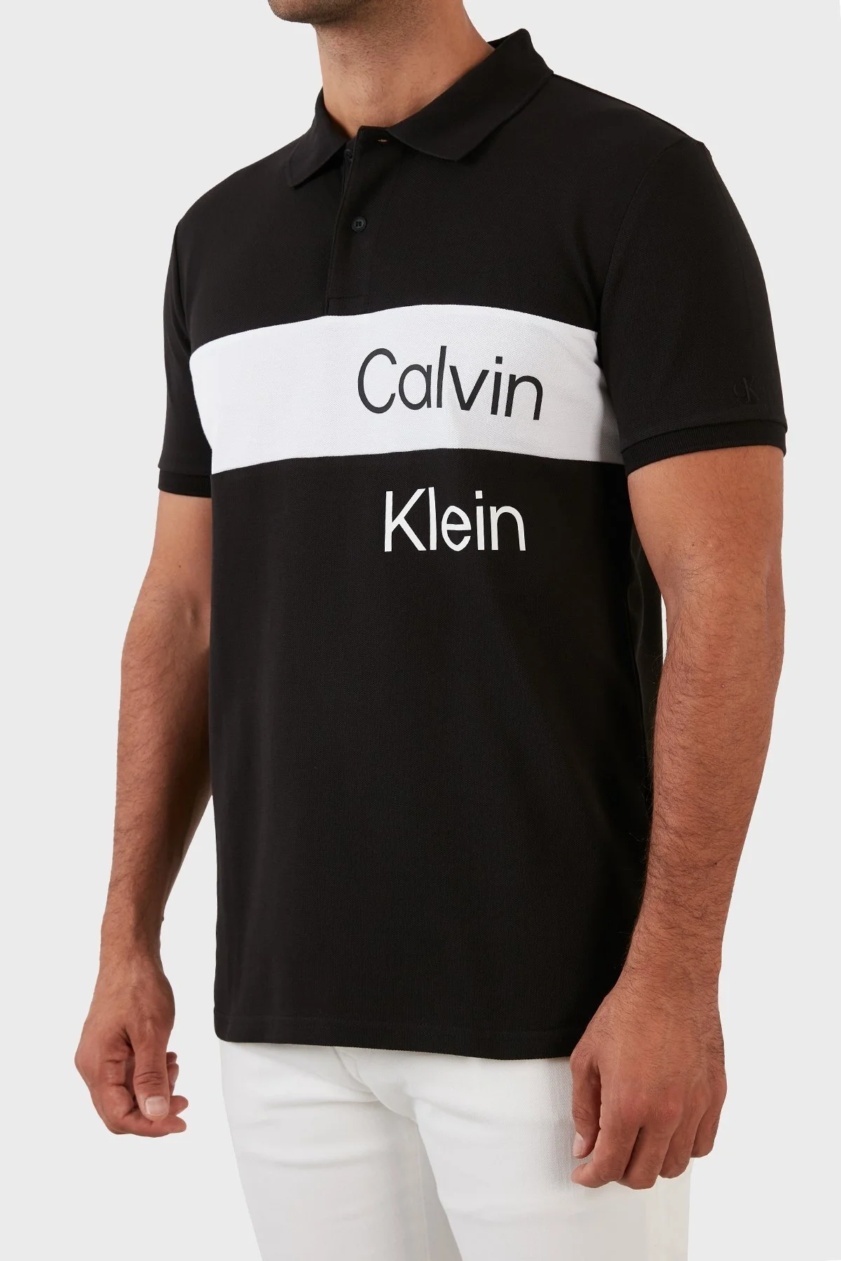 Calvin Klein % 100 Pamuk Regular Fit Erkek Polo T Shirt J30J320887 BEH SİYAH - 4