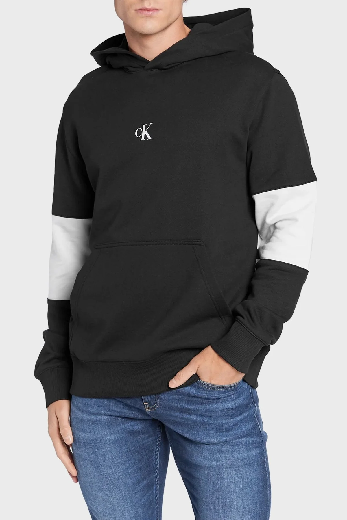 Calvin Klein % 100 Pamuk Regular Fit Kanguru Cepli Kapüşonlu Erkek Sweat J30J321882 BEH SİYAH - 1