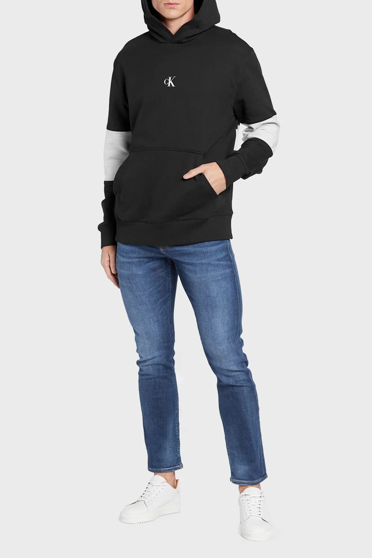 Calvin Klein % 100 Pamuk Regular Fit Kanguru Cepli Kapüşonlu Erkek Sweat J30J321882 BEH SİYAH - 2