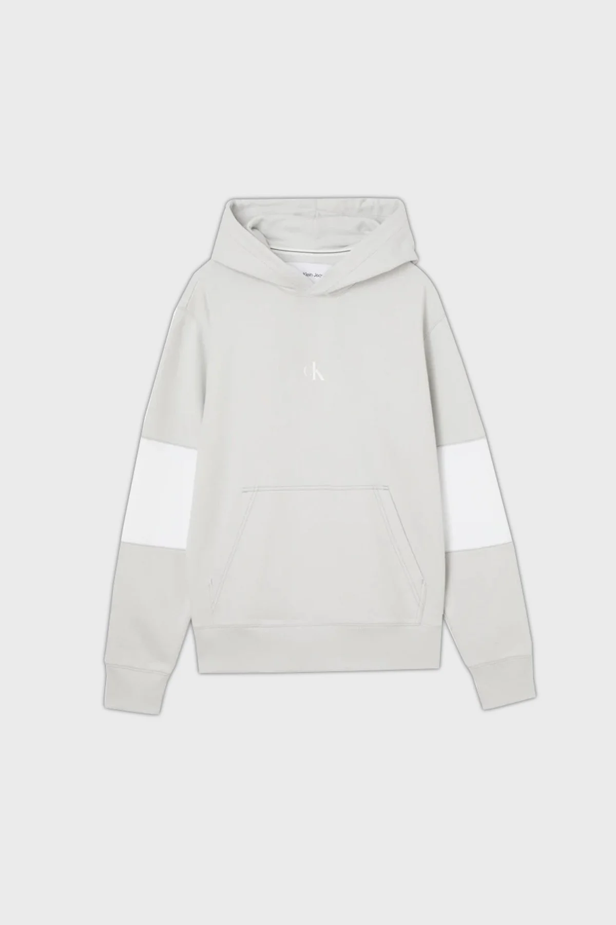 Calvin Klein % 100 Pamuk Regular Fit Kanguru Cepli Kapüşonlu Erkek Sweat J30J321882 PRF GRİ - 3