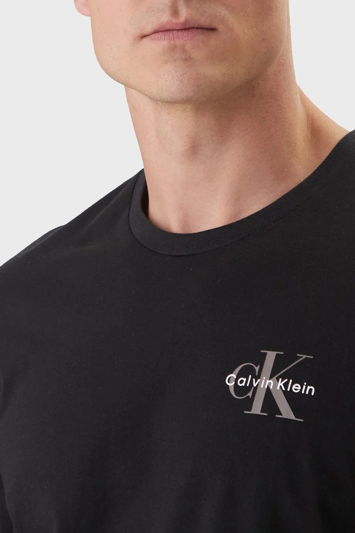 Calvin Klein % 100 Pamuk Regular Fit Logolu Bisiklet Yaka 2 Pack LV04RF279G9IC Erkek T Shirt LV04RF279G 9IC SİYAH-SİYAH - 4