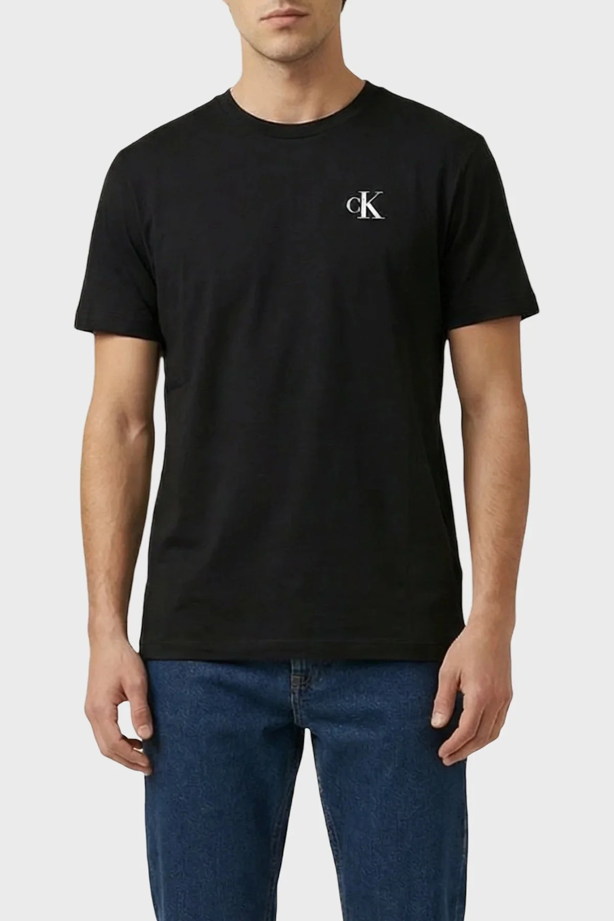 Calvin Klein % 100 Pamuk Regular Fit Logolu Bisiklet Yaka LV14RF852GUB1 Erkek T Shirt LV14RF852G UB1 SİYAH - 1