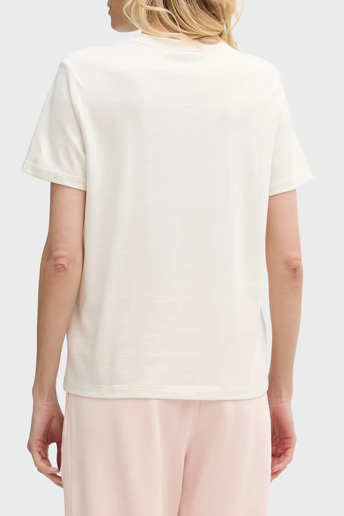 Calvin Klein % 100 Pamuk Regular Fit Logolu LV047G829GYAS Kadın T Shirt LV047G829G YAS Krem - 3