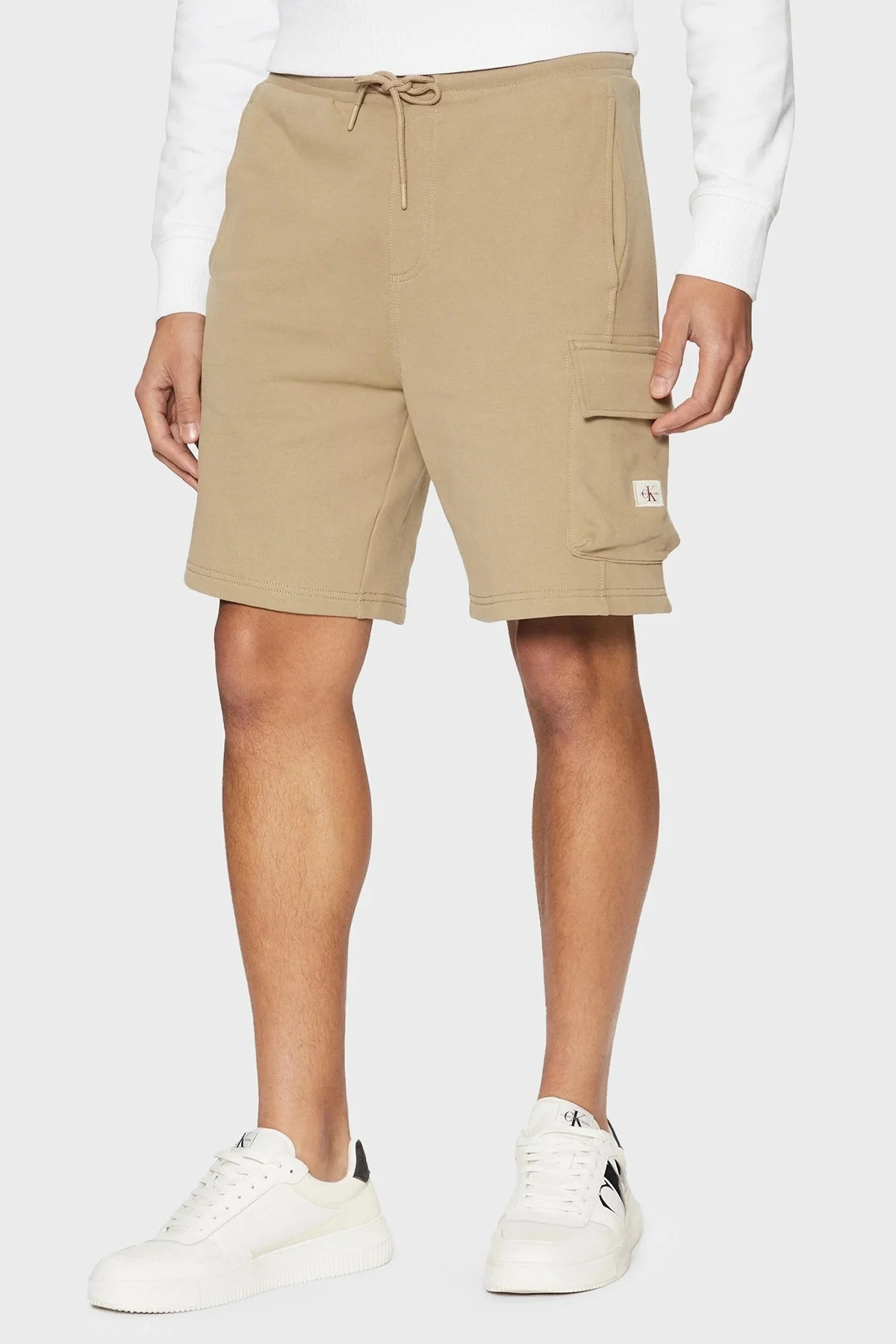 Calvin Klein % 100 Pamuk Regular Fit Normal Bel Cepli J30J327284HI0 Erkek Short J30J327284 HI0 BEJ - 6