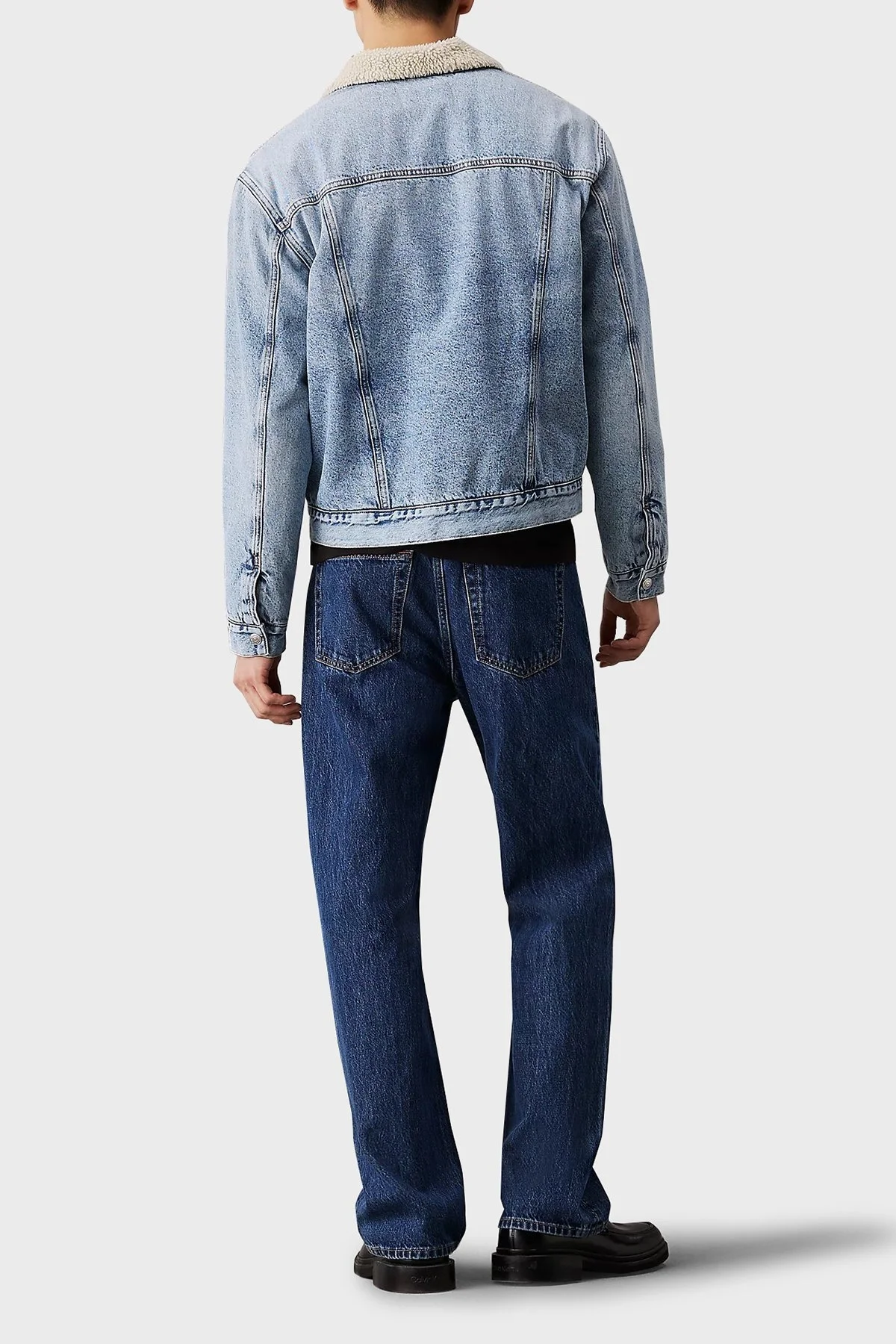 Calvin Klein % 100 Pamuk Regular Fit Sherpa J30J3268391A4 Erkek Kot Ceket J30J326839 1A4 MAVİ - 2