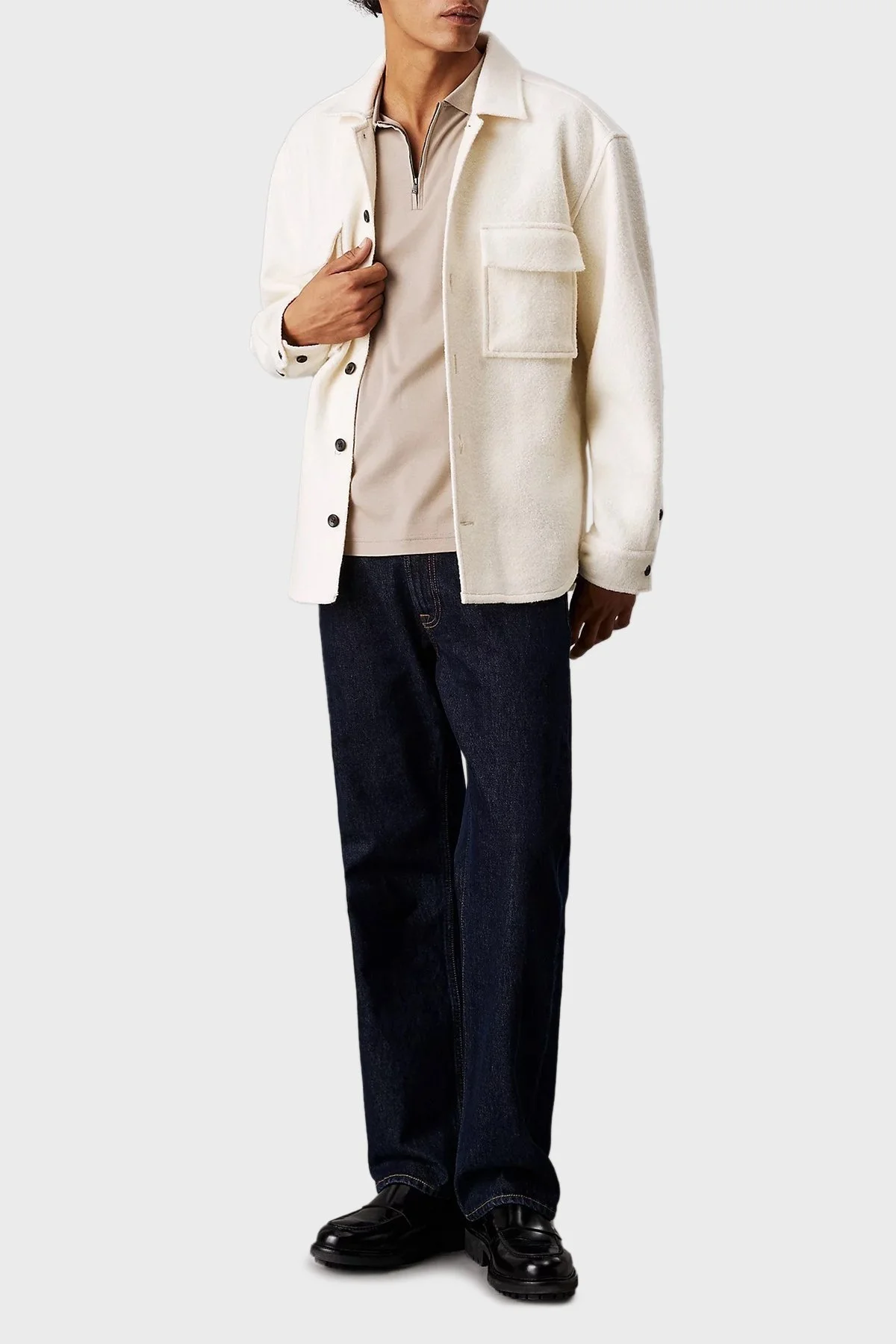 Calvin Klein % 100 Pamuk Regular Fit Yarım Fermuarlı K10K112754RAJ Erkek Polo Yaka T Shirt K10K112754 RAJ HAKİ - 6