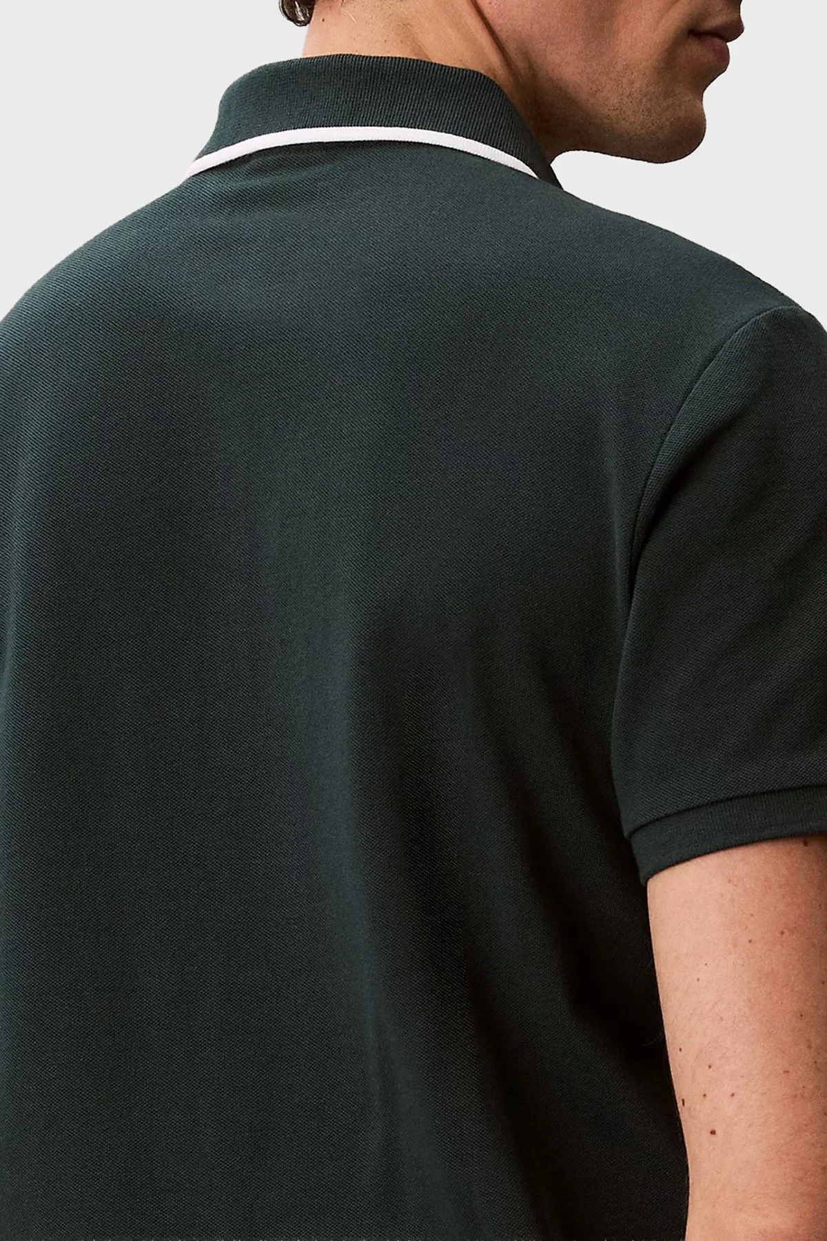 Calvin Klein % 100 Pamuk Regular Fit Yarım Fermuarlı LV04LF214GPZM Erkek Polo LV04LF214G PZM PETROL - 6