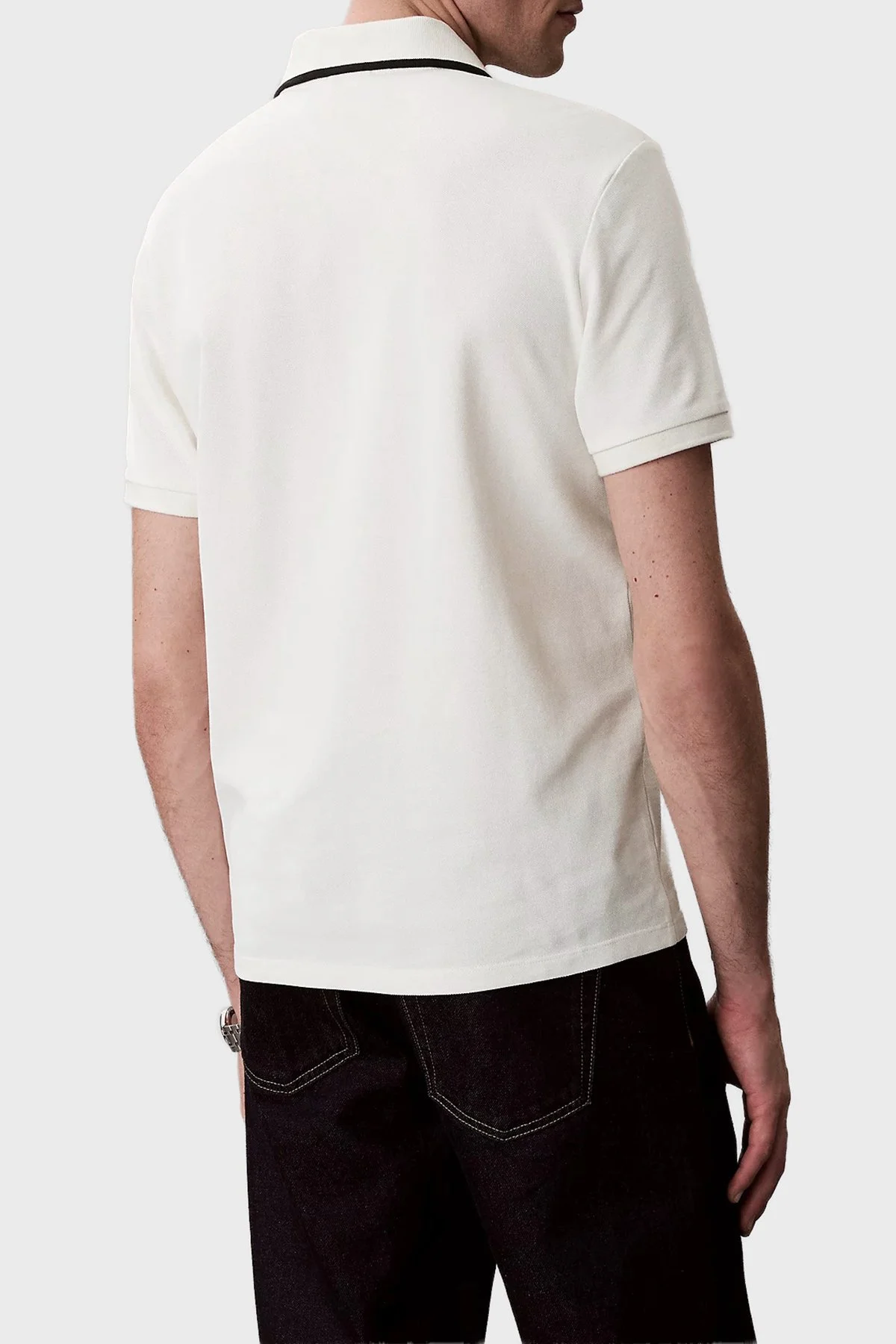 Calvin Klein % 100 Pamuk Regular Fit Yarım Fermuarlı LV04LF214GYAS Erkek Polo LV04LF214G YAS KREM - 3