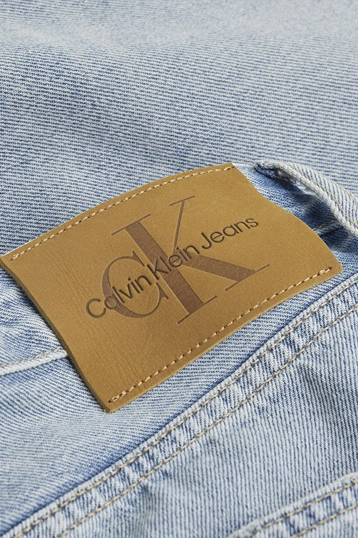 Calvin Klein % 100 Pamuk Regular Fit Yüksek Bel Mini Kot J20J2245341AA Bayan Etek J20J224534 1AA AÇIK MAVİ - 7