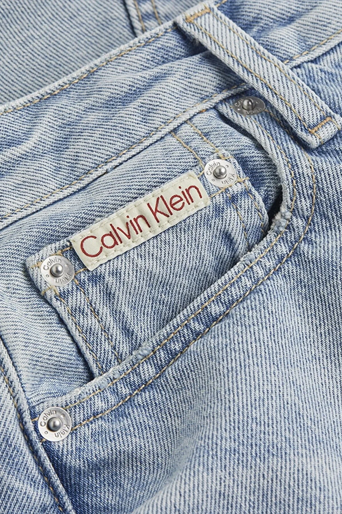 Calvin Klein % 100 Pamuk Regular Fit Yüksek Bel Mini Kot J20J2245341AA Bayan Etek J20J224534 1AA AÇIK MAVİ - 8