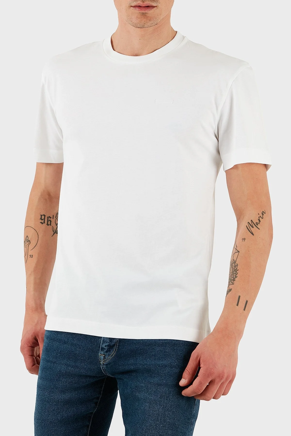 Calvin Klein % 100 Pamuk Relaxed Fit Logolu K10K112749YAF Erkek T Shirt K10K112749 YAF BEYAZ - 6