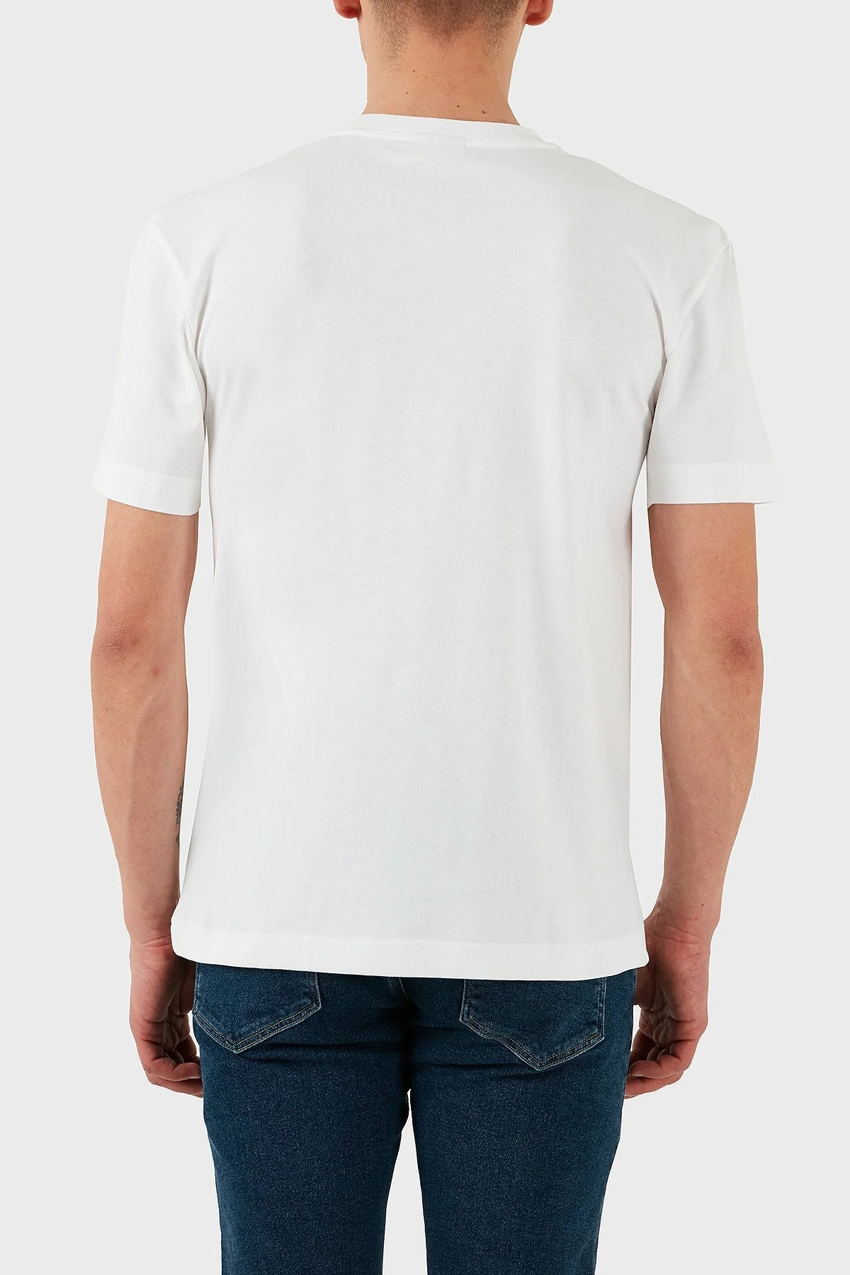 Calvin Klein % 100 Pamuk Relaxed Fit Logolu K10K112749YAF Erkek T Shirt K10K112749 YAF BEYAZ - 8