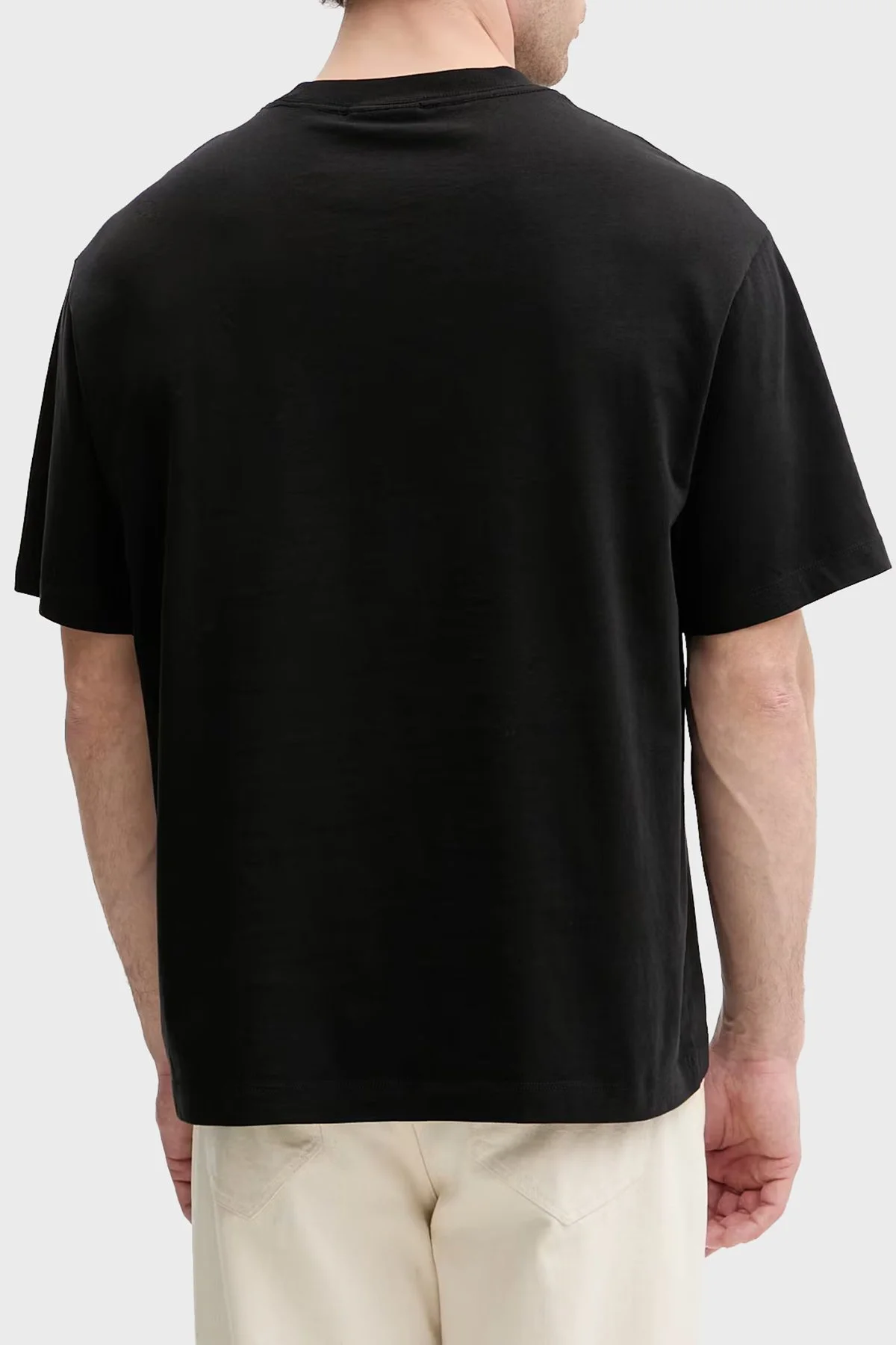 Calvin Klein % 100 Pamuk Relaxed Fit Logolu LV04RG814GUB1 Erkek T Shirt LV04RG814G UB1 SİYAH - 3