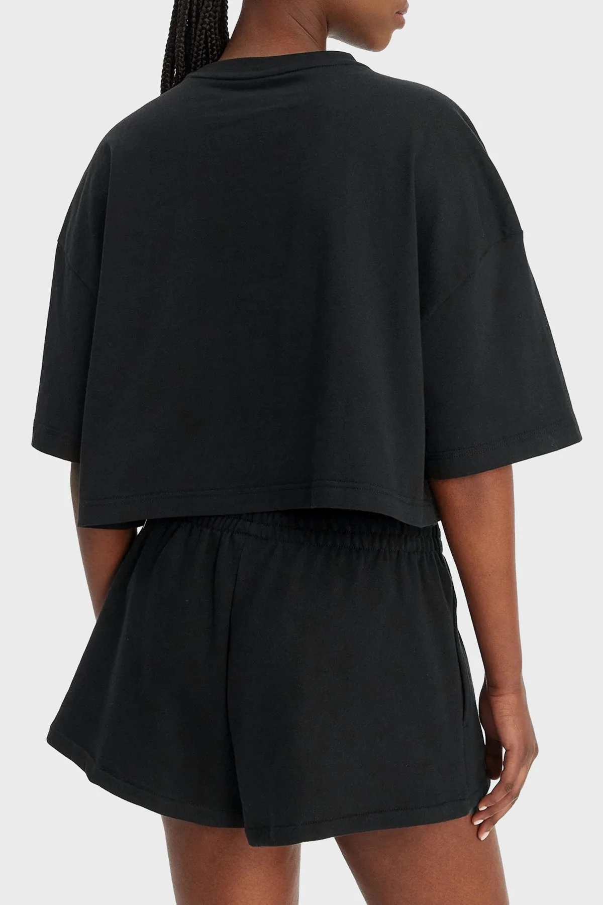 Calvin Klein % 100 Pamuk Relaxed Logolu Bisiklet Yaka LV047F828GUB1 Bayan T Shirt LV047F828G UB1 SİYAH - 3