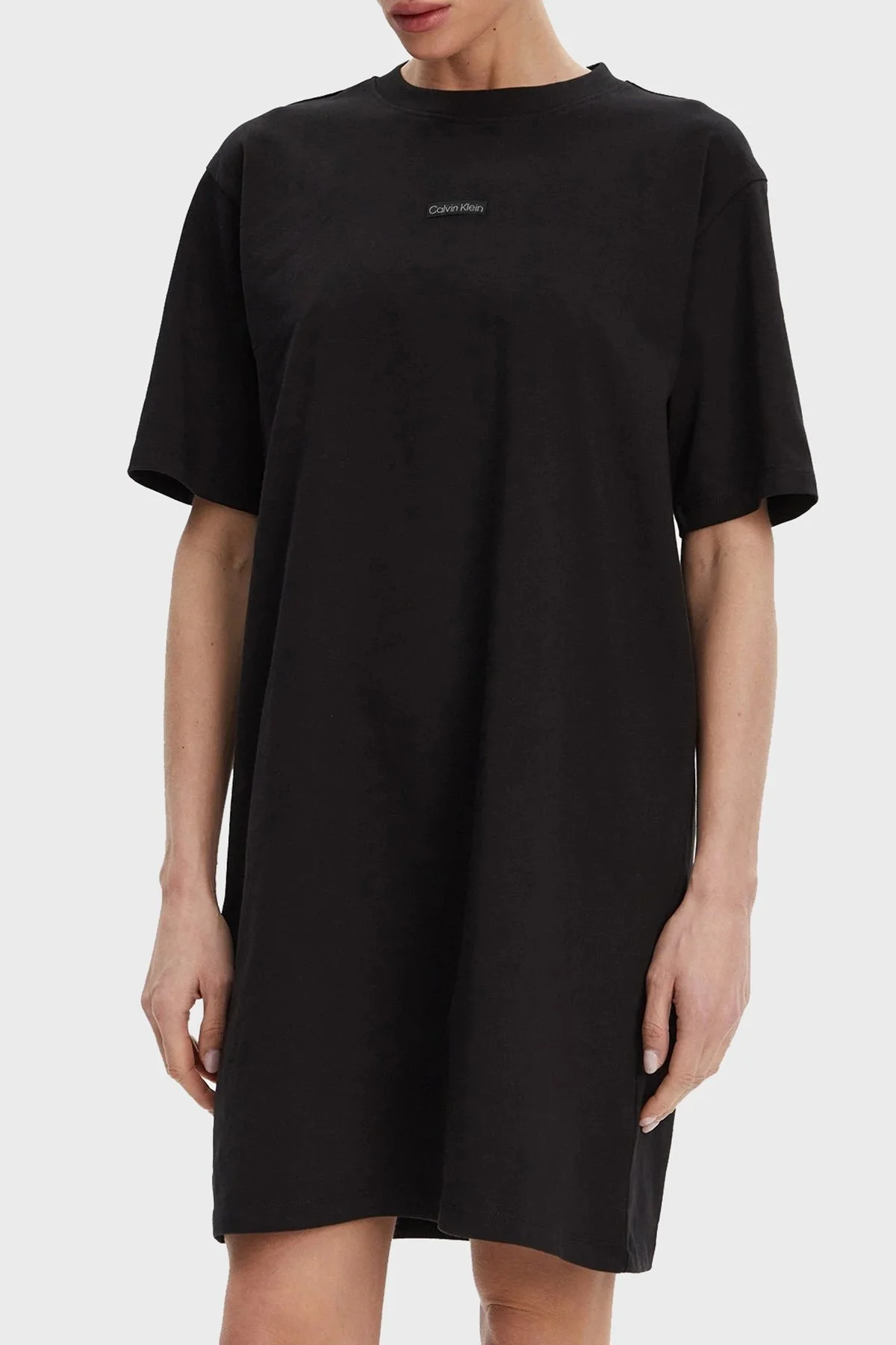 Calvin Klein % 100 Pamuk Sıfıt Yaka Oversize Fit Mini Boy J20J225289BEH Bayan Elbise J20J225289 BEH SİYAH - 6