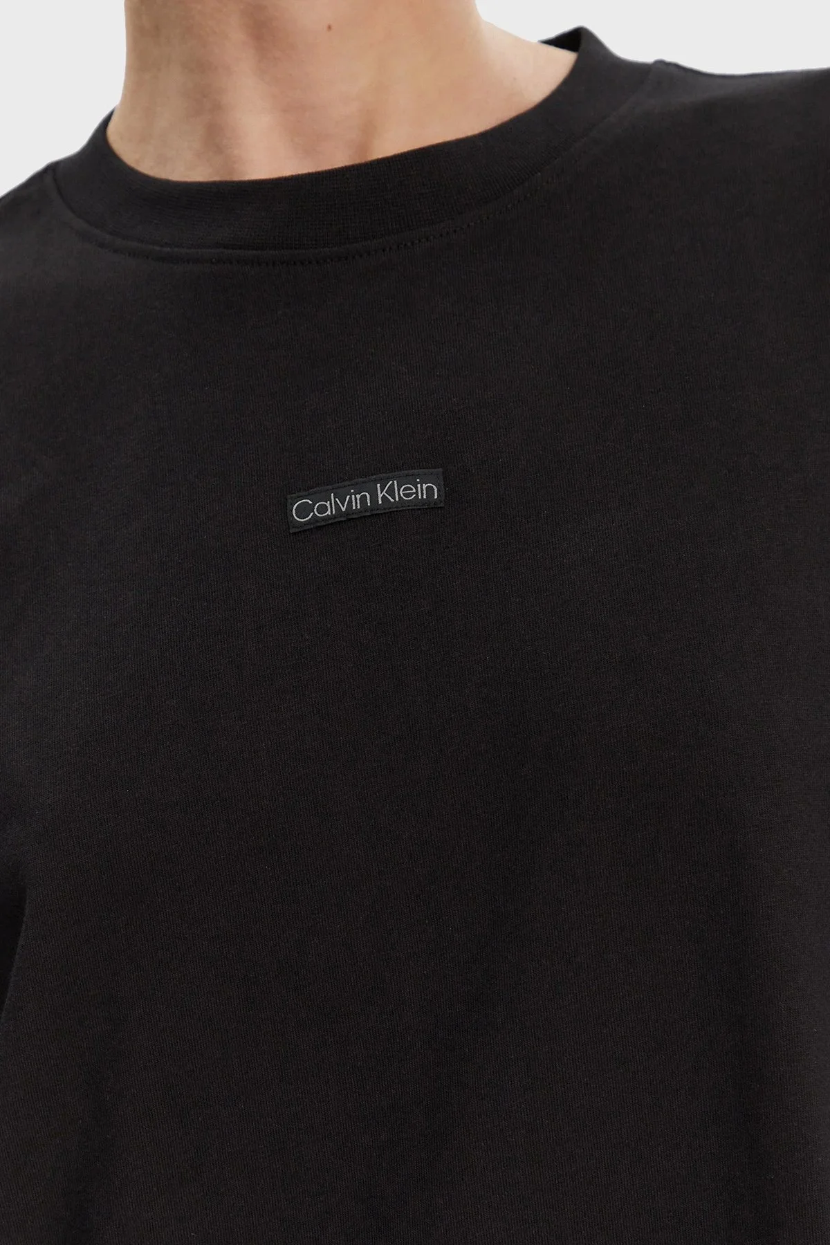 Calvin Klein % 100 Pamuk Sıfıt Yaka Oversize Fit Mini Boy J20J225289BEH Bayan Elbise J20J225289 BEH SİYAH - 10