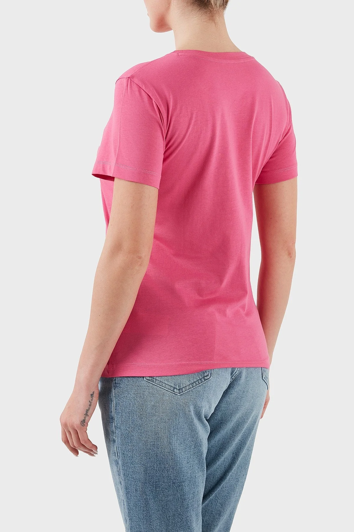 Calvin Klein % 100 Pamuk Slim Fit Bisiklet Yaka 2 Pack J20J219734TO5 Bayan T Shirt J20J219734 TO5 SİYAH-PEMBE - 10