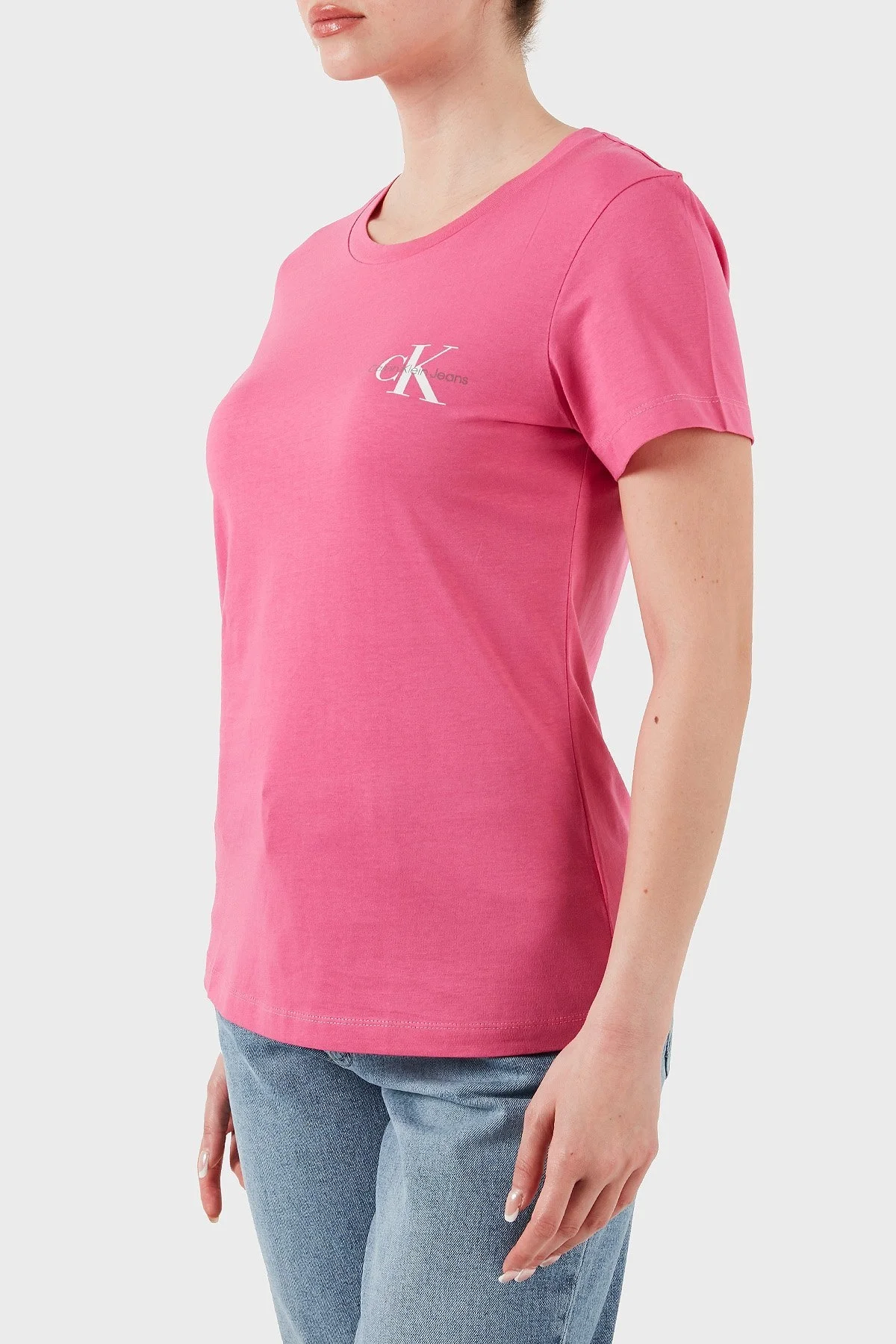 Calvin Klein % 100 Pamuk Slim Fit Bisiklet Yaka 2 Pack J20J219734TO5 Bayan T Shirt J20J219734 TO5 SİYAH-PEMBE - 12