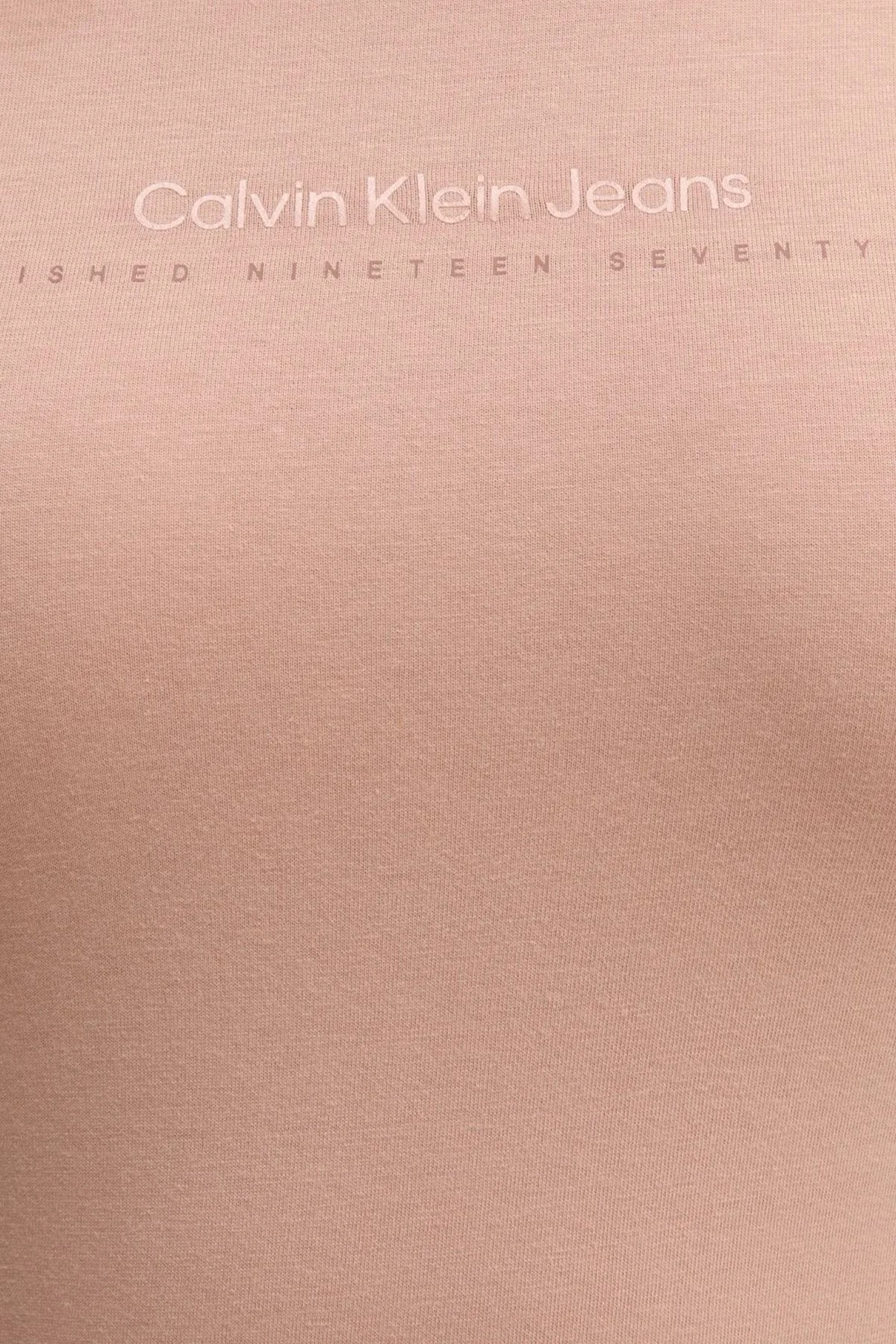 Calvin Klein % 100 Pamuk Slim Fit Bisiklet Yaka J20J224990TGW Bayan T Shirt J20J224990 TGW PUDRA - 10