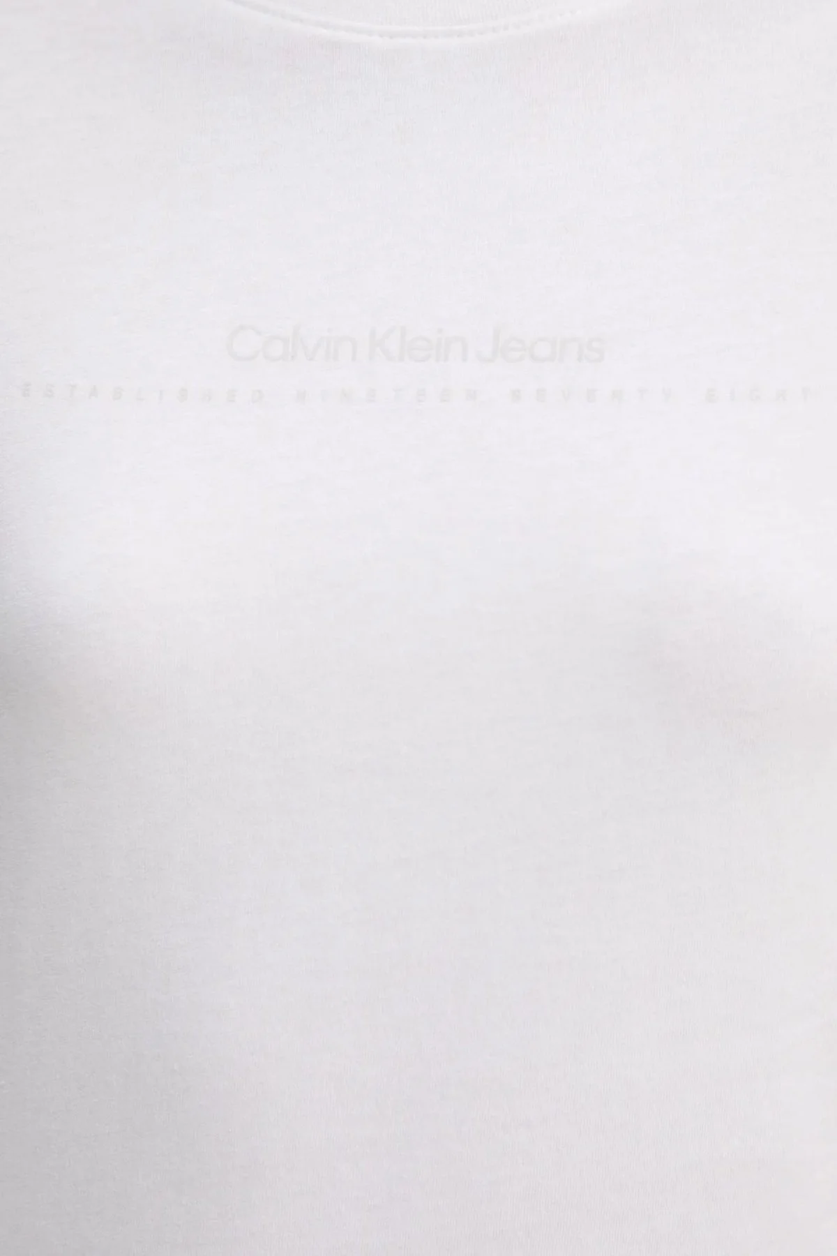 Calvin Klein % 100 Pamuk Slim Fit Bisiklet Yaka J20J224990YAF Bayan T Shirt J20J224990 YAF BEYAZ - 10