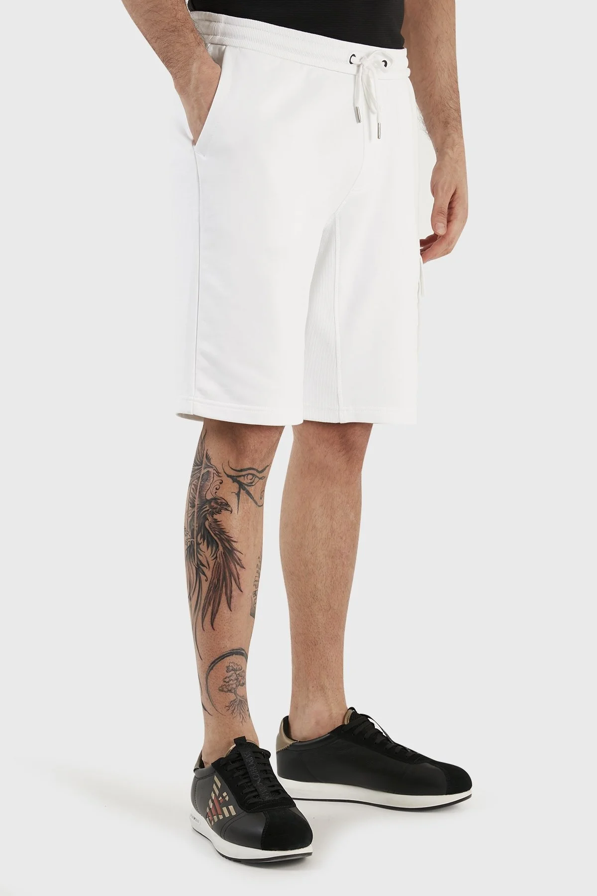 Calvin Klein % 100 Pamuk Slim Fit Diz Boyu J30J323140YAF Erkek Short J30J323140 YAF BEYAZ - 4