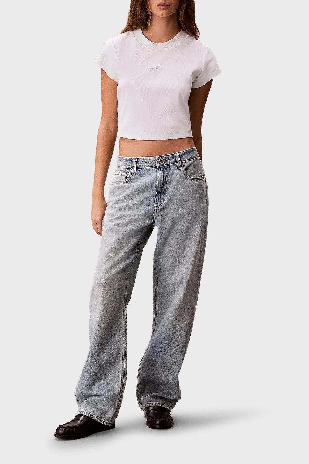 Calvin Klein % 100 Pamuk Straight Fit Düşük Bel Jeans LV047G797G1XO Kadın Kot Pantolon LV047G797G 1XO AÇIK MAVİ - 4