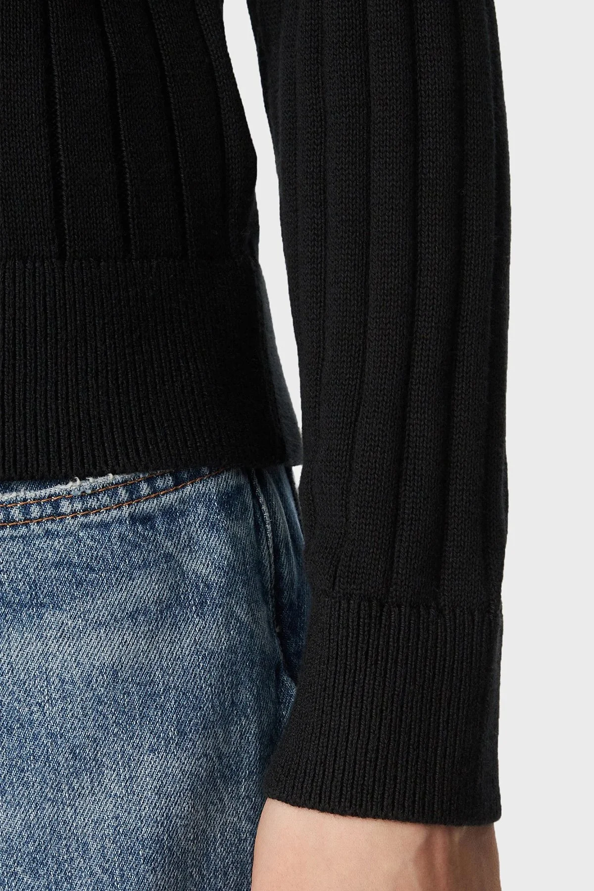 Calvin Klein % 100 Pamuk V Yaka Düğmeli LV047H305GUB1 Kadın Kazak LV047H305G UB1 Siyah - 5