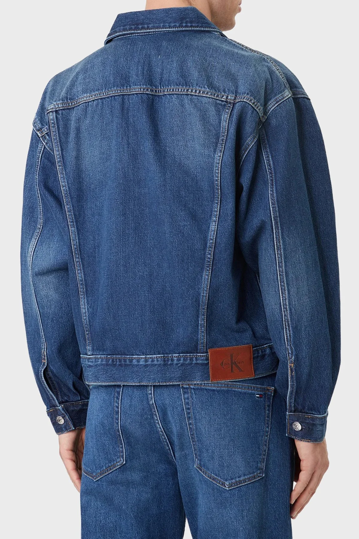 Calvin Klein % 100 Pamuklu Regular Fit Klasik Yaka LV04RF705GPTT Erkek Kot Ceket LV04RF705G PTT LACİVERT - 3