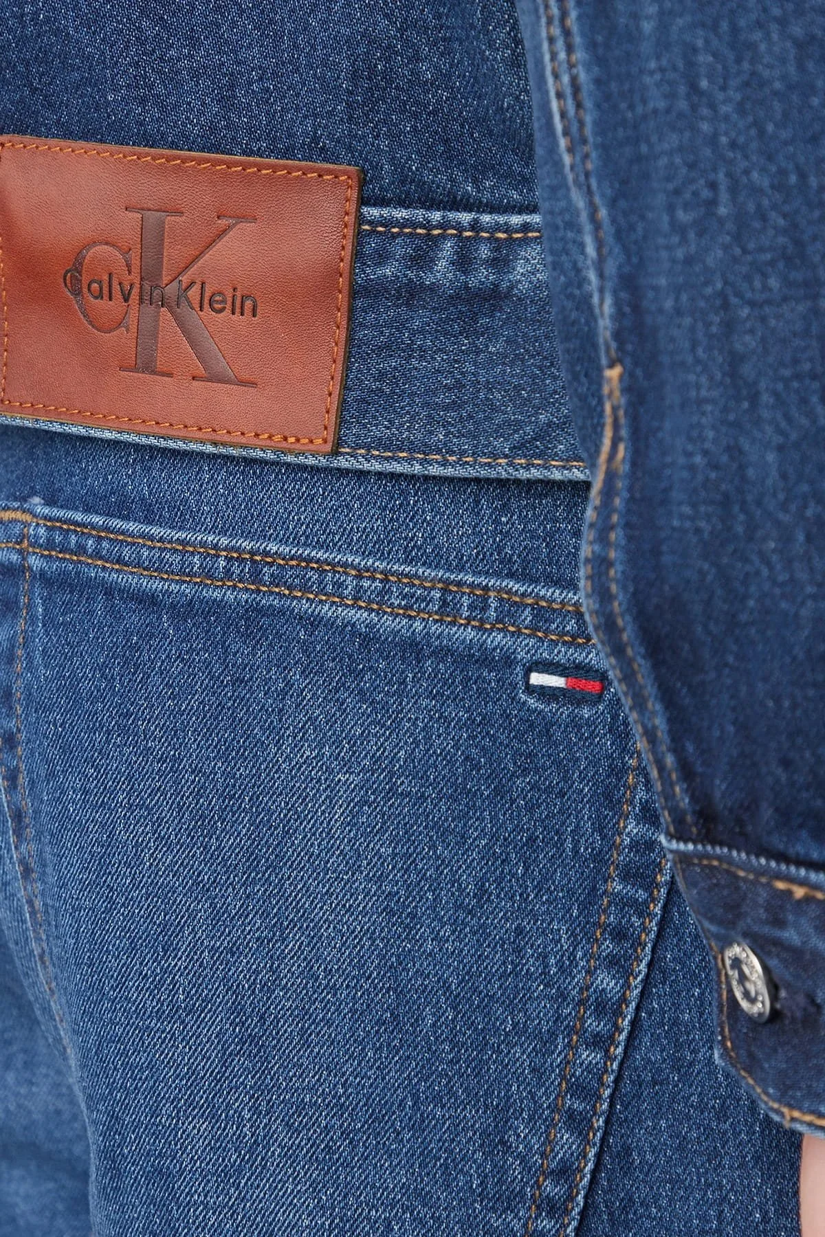 Calvin Klein % 100 Pamuklu Regular Fit Klasik Yaka LV04RF705GPTT Erkek Kot Ceket LV04RF705G PTT LACİVERT - 5