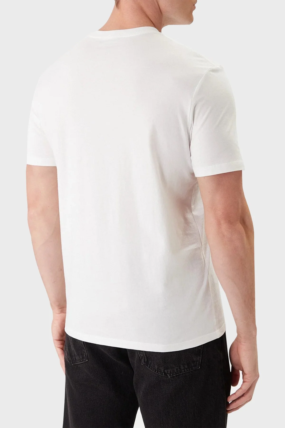 Calvin Klein % 100 Pamuklu Regular Fit Logolu Bisiklet Yaka Erkek T Shirt LV04RB866G YAF BEYAZ - 3