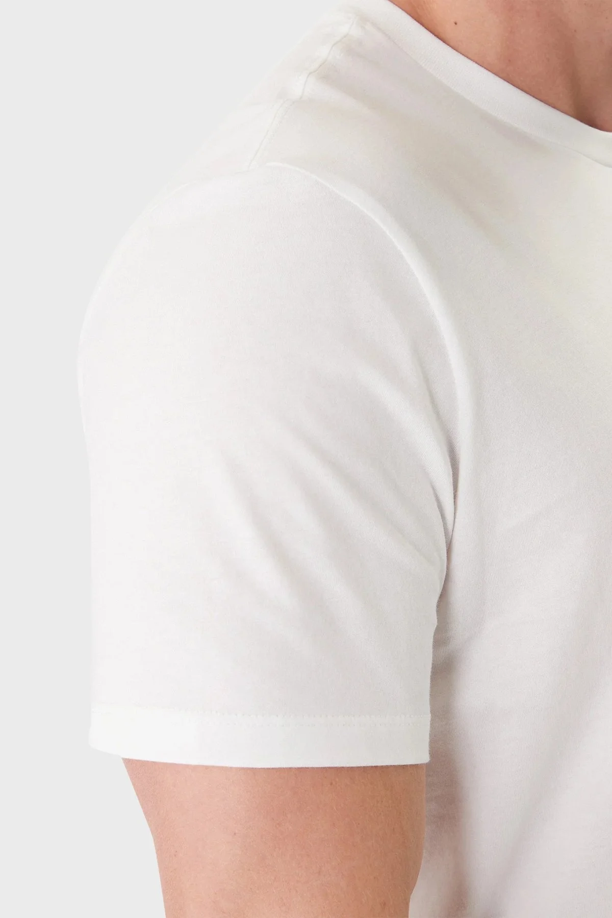 Calvin Klein % 100 Pamuklu Regular Fit Logolu Bisiklet Yaka Erkek T Shirt LV04RB866G YAF BEYAZ - 5