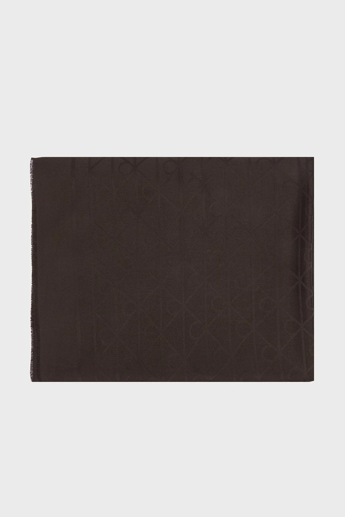 Calvin Klein 180 x 75 cm Jakarlı Logolu LV04F8096GBAL Kadın Şal LV04F8096G BAL Kahve - 3