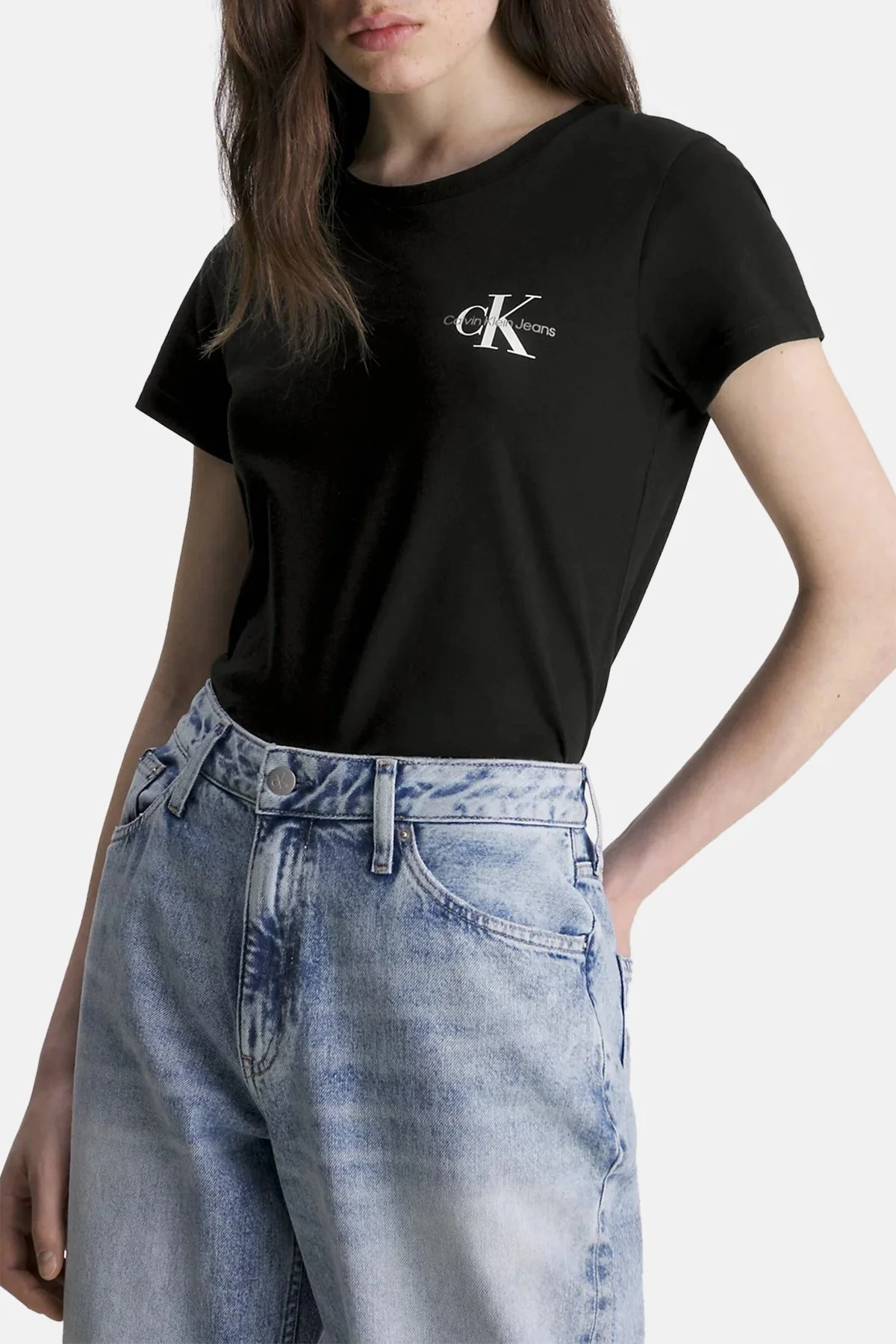 Calvin Klein 2 Pack Pamuklu Slim Fit J20J219734BEH Bayan T Shirt J20J219734 BEH SİYAH - 1